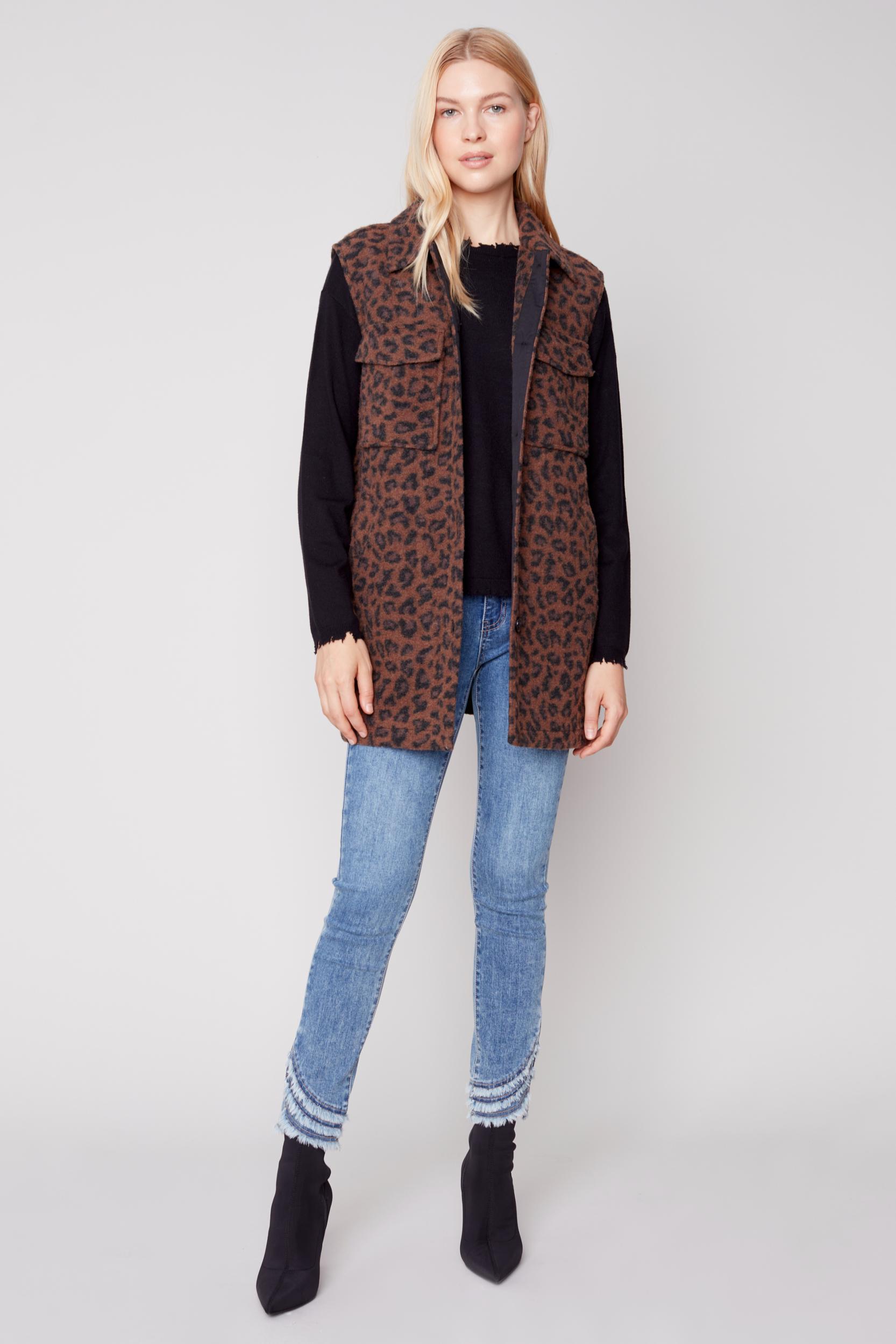 Button Front Collared Vest Product Image