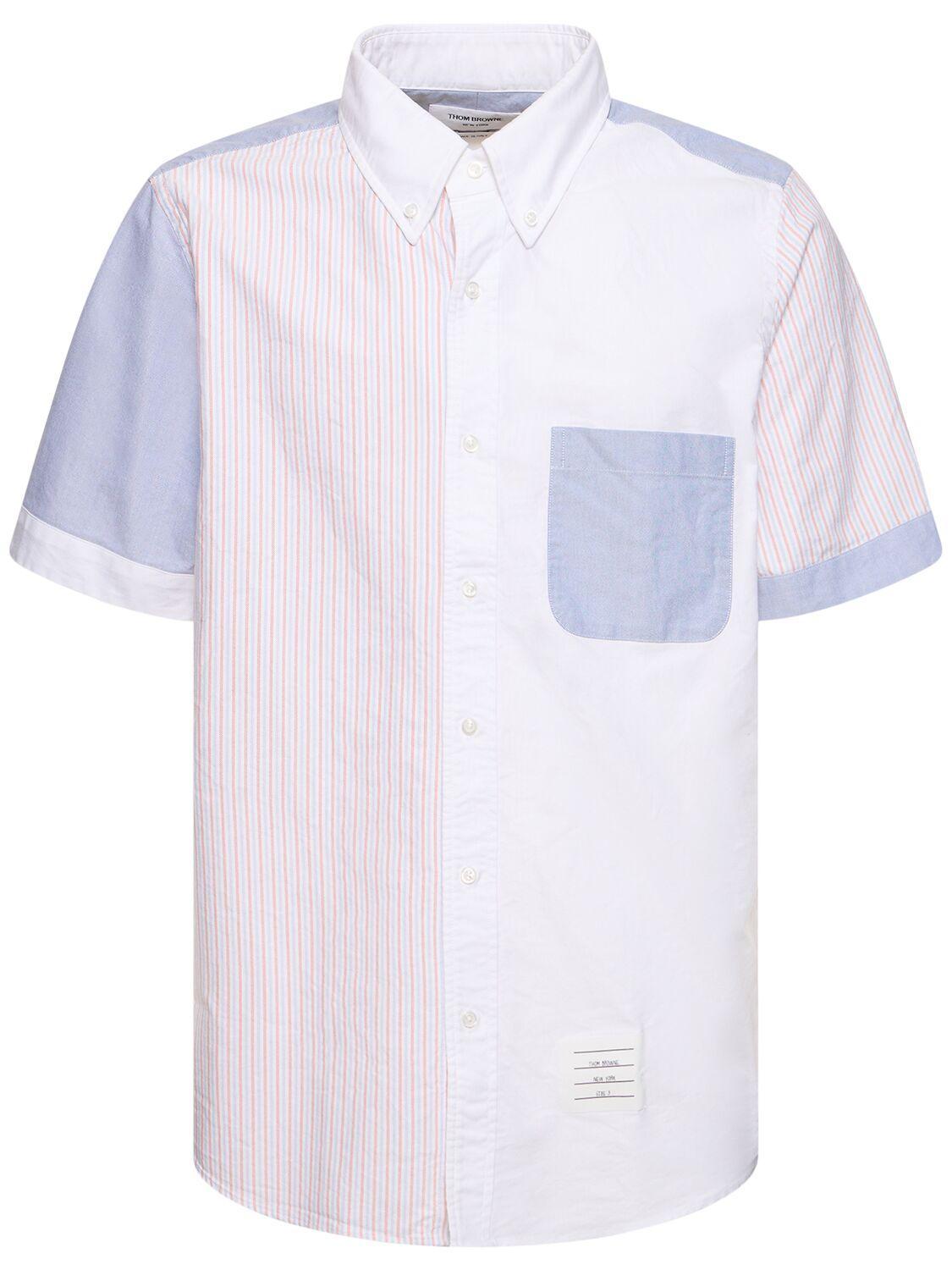 THOM BROWNE Straight Fit Short Sleeve Shirt In Orange Product Image