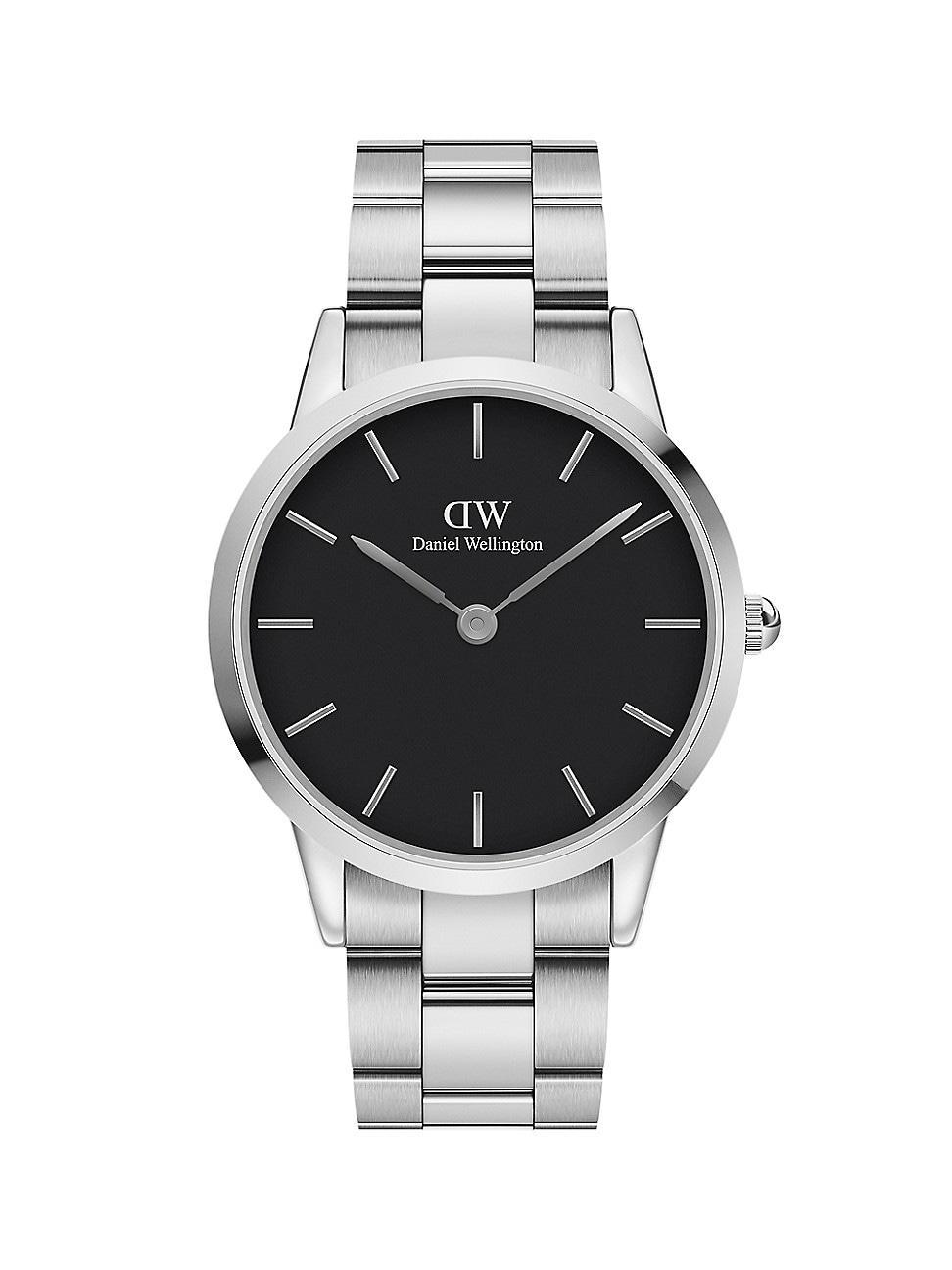 Daniel Wellington Mens Iconic Link Silver-Tone Stainless Steel Watch 40mm Product Image