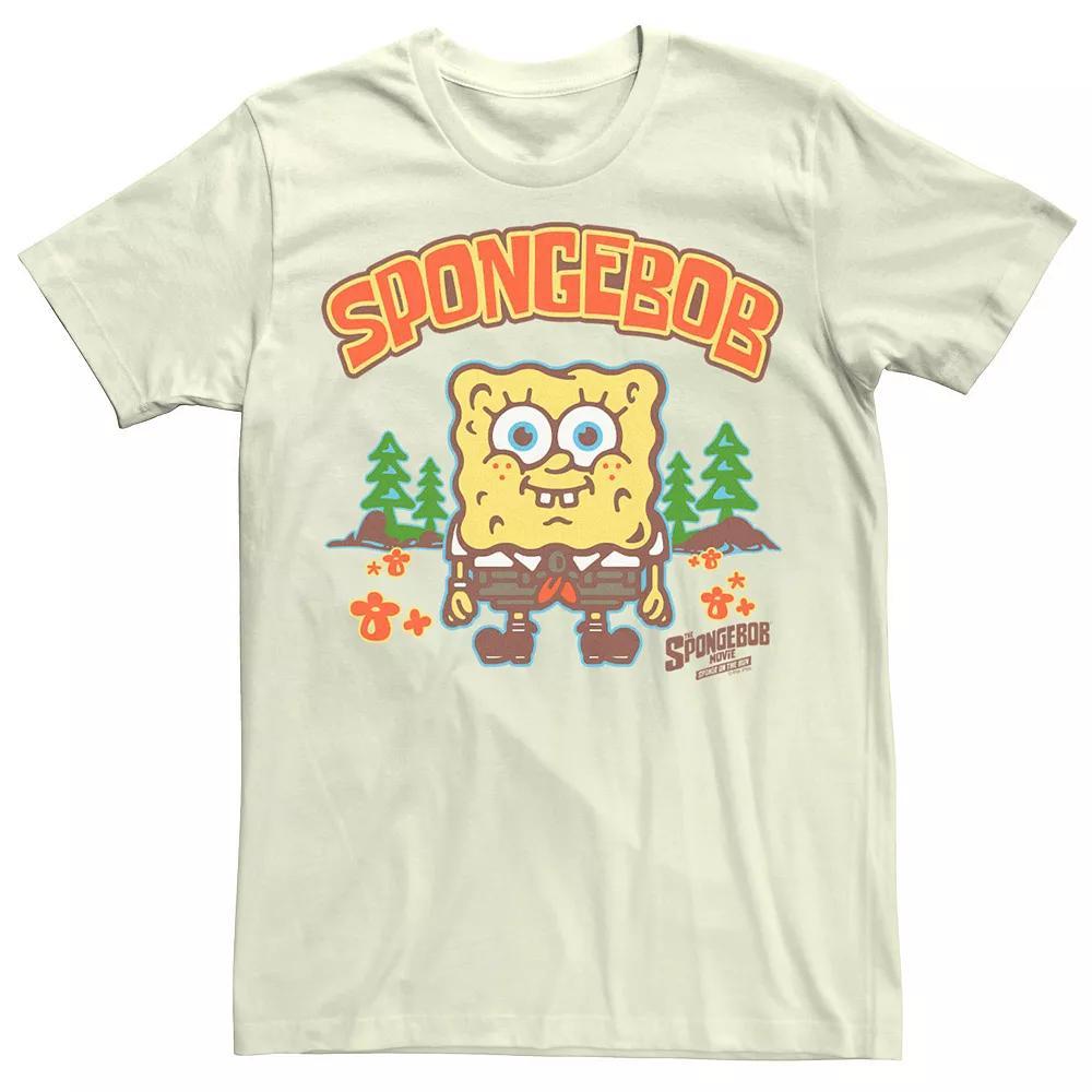 Men's SpongeBob Sponge On The Run At Camp Smile Tee, Size: 3XL, Natural Product Image