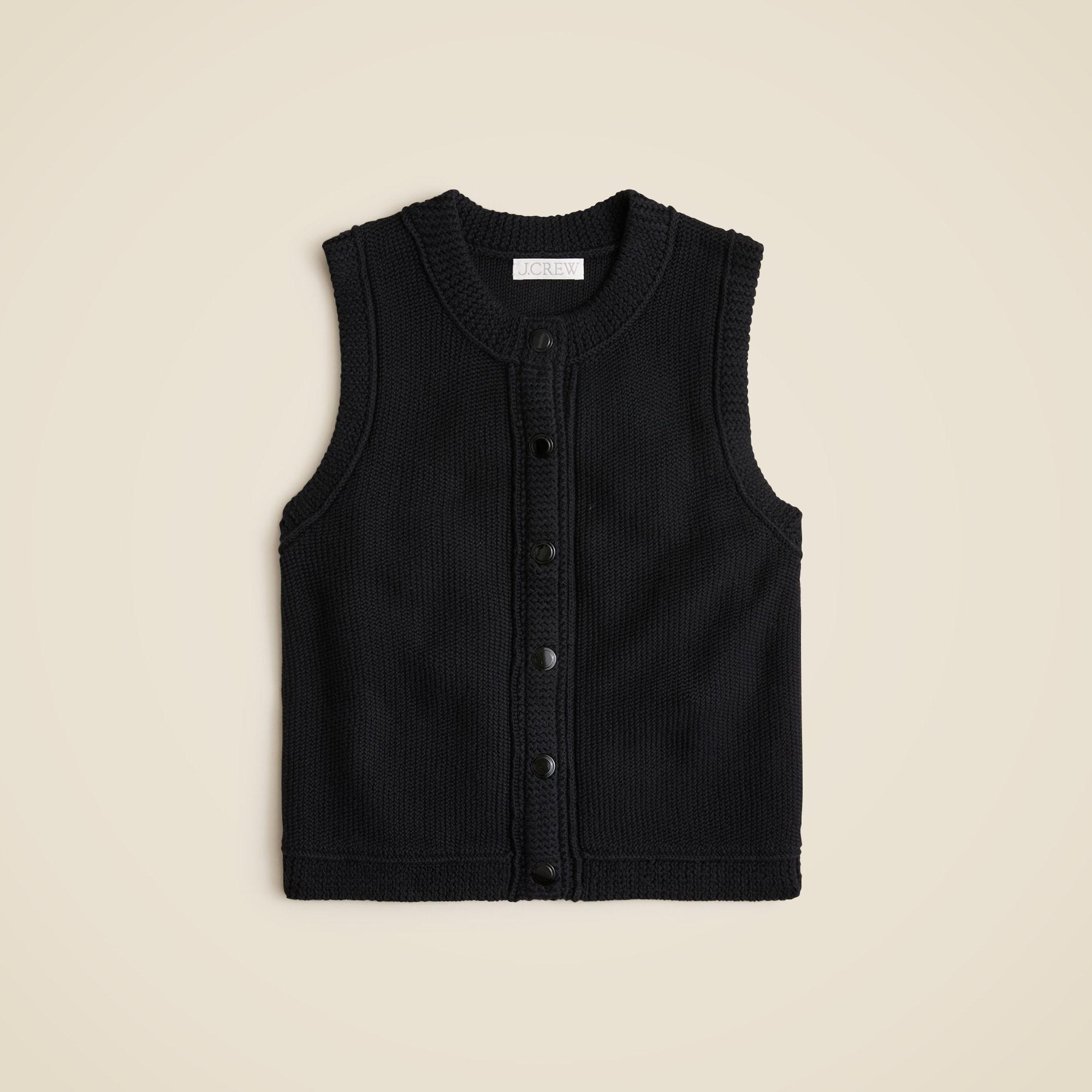 Cropped button-up sweater shell Product Image