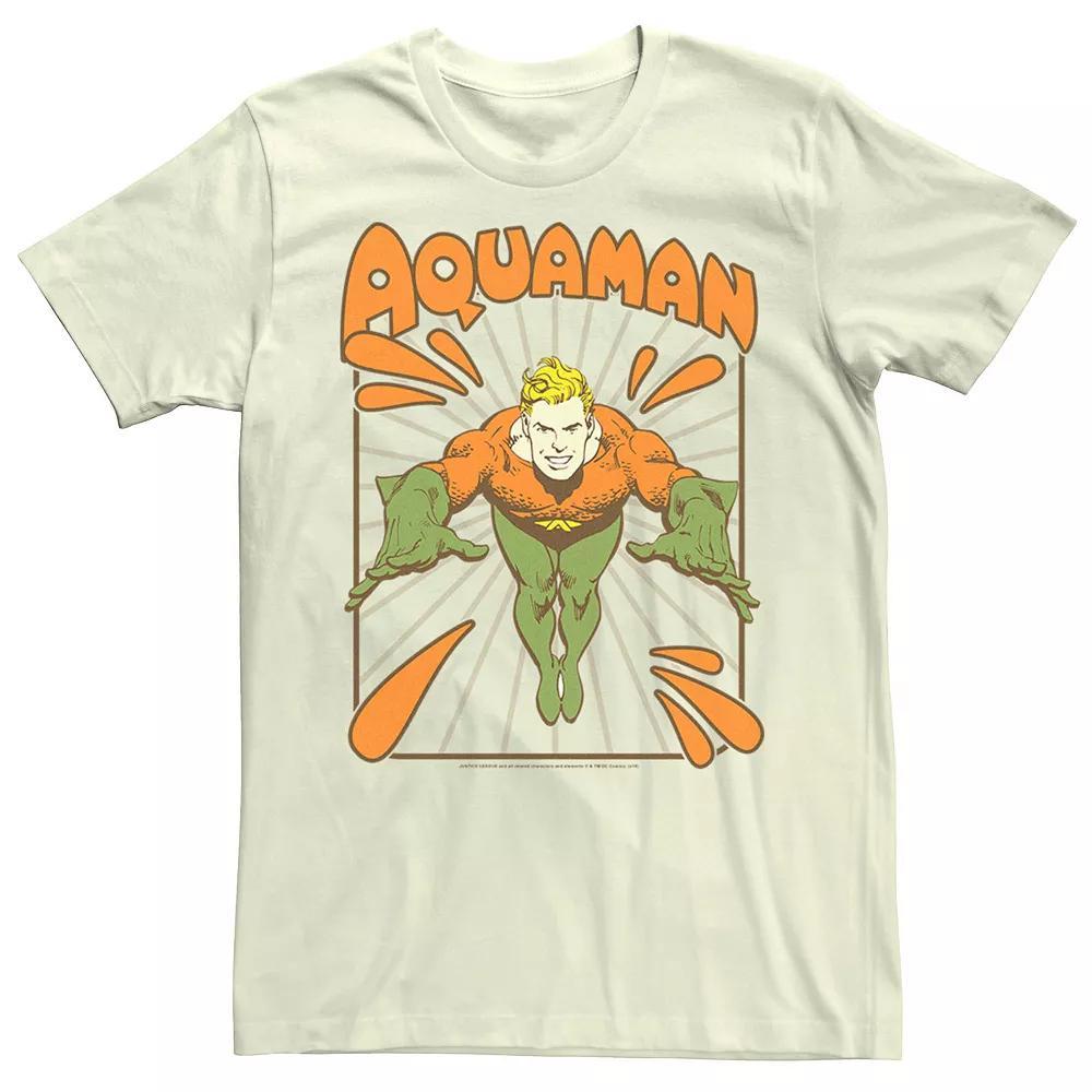 Men's Justice League Vintage Aquaman Tee, Size: 3XL, Natural Product Image