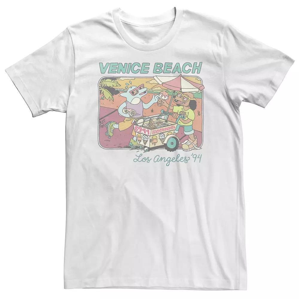 Big & Tall Venice Beach Retro Cartoon Portrait Tee, Men's, Size: 4XL Tall, White Product Image