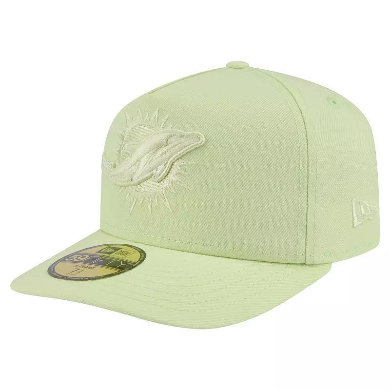 Men's New Era Light Green Miami Dolphins Color Pack A-Frame 59FIFTY Fitted Hat,  Product Image