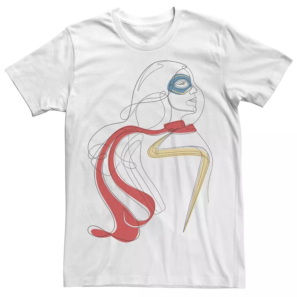 Men's Marvel Ms. Marve Line Sketch Tee, Size: XL, White Product Image