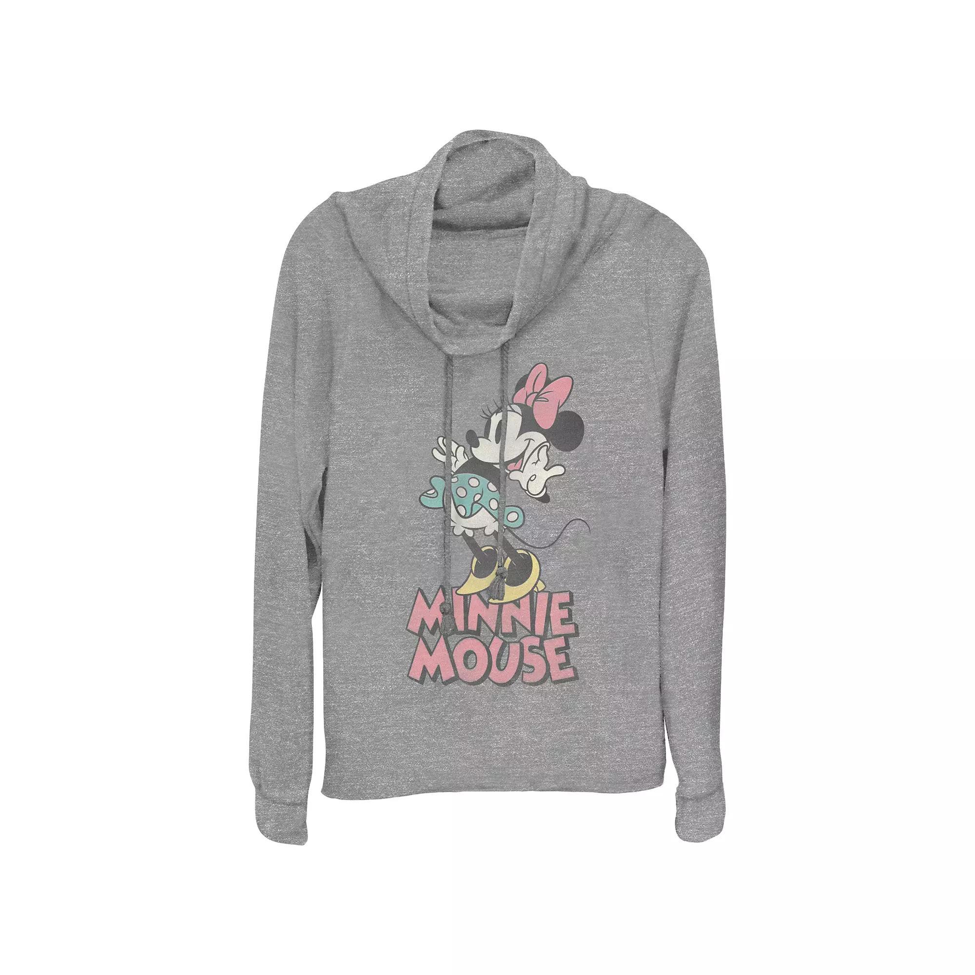 Disney's Minnie Mouse Classic Style Women's Cowlneck Graphic Lightweight Long Sleeve,  Product Image