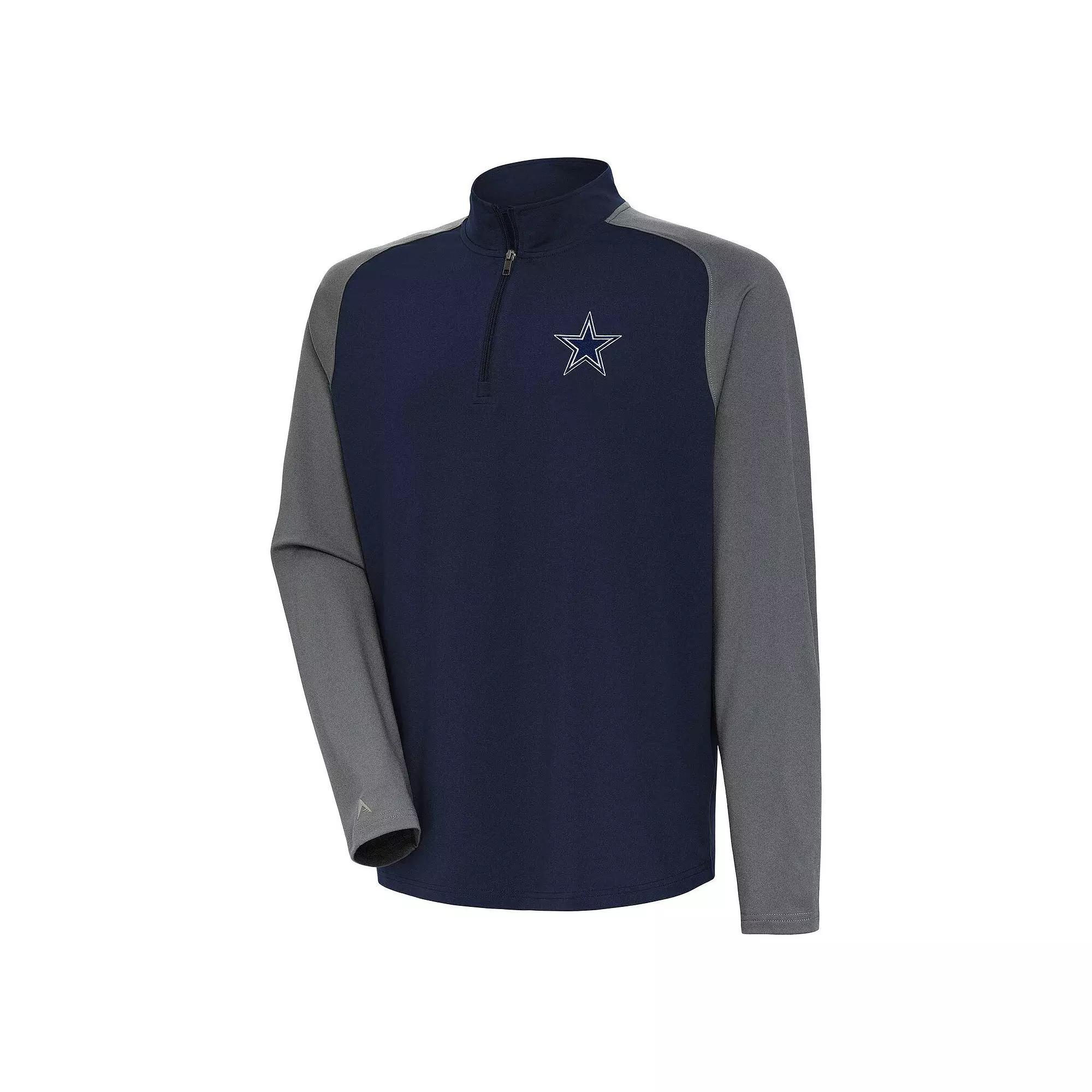 Men's Antigua Navy Dallas Cowboys Dauntless Raglan Quarter-Zip Jacket, Size: 2XL, Blue Product Image