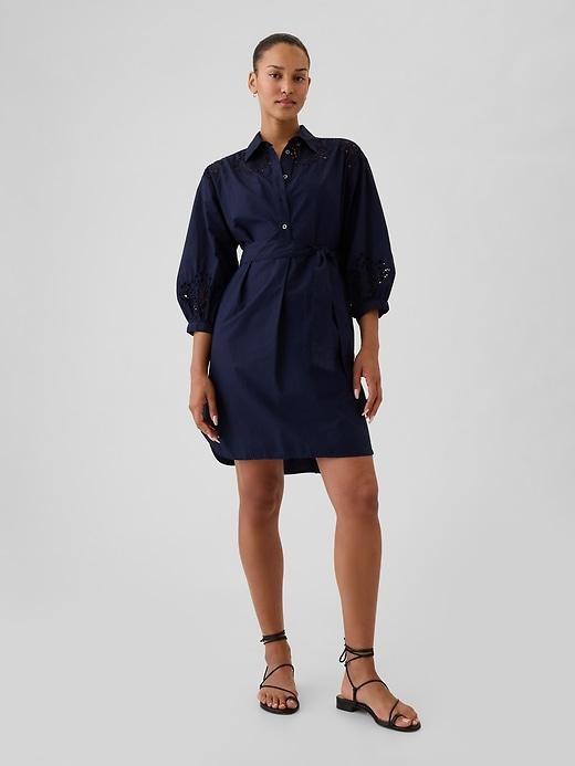 Eyelet Mini Shirtdress Product Image