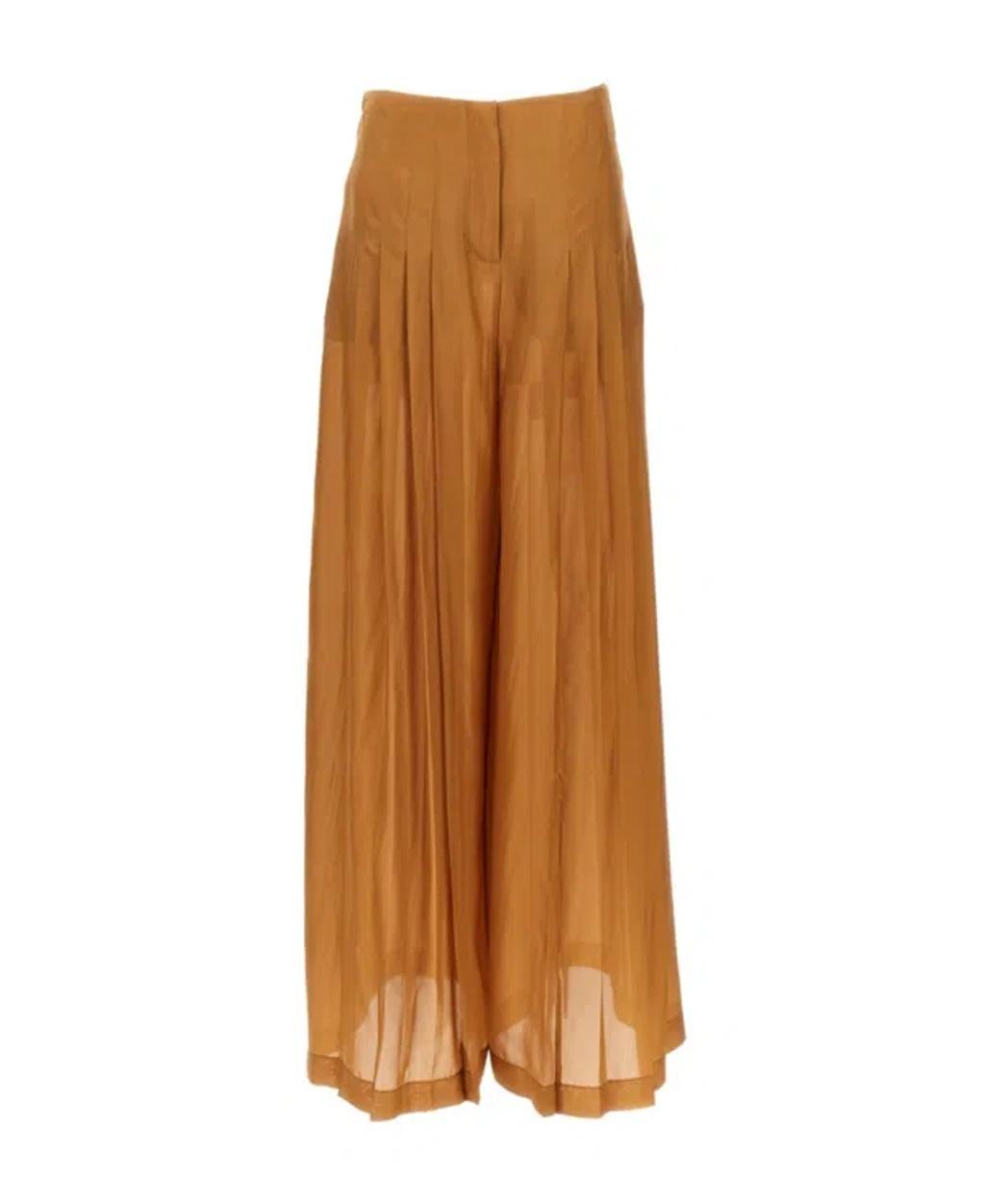 ALBERTA FERRETTI Pleated Casual Pants In Brown Product Image