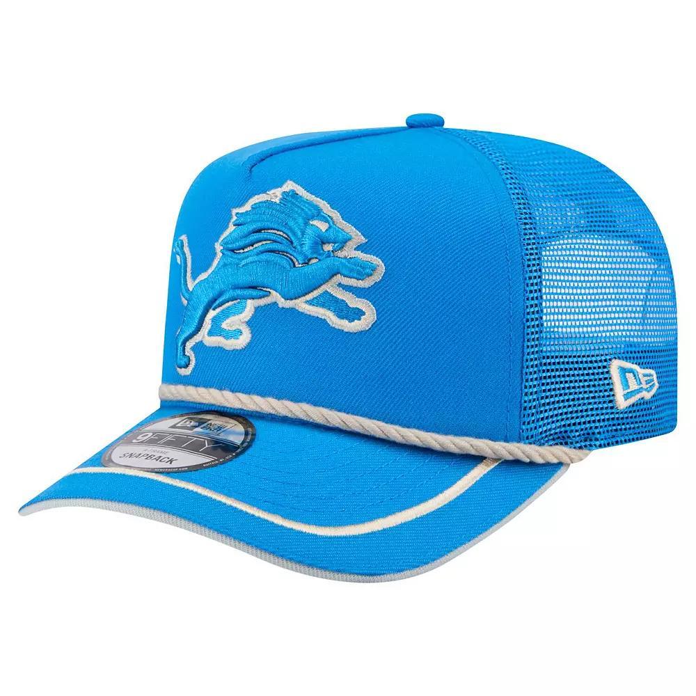 Men's New Era Blue Detroit Lions Vintage Team Rope A-Frame Trucker 9FIFTY Snapback Hat Product Image