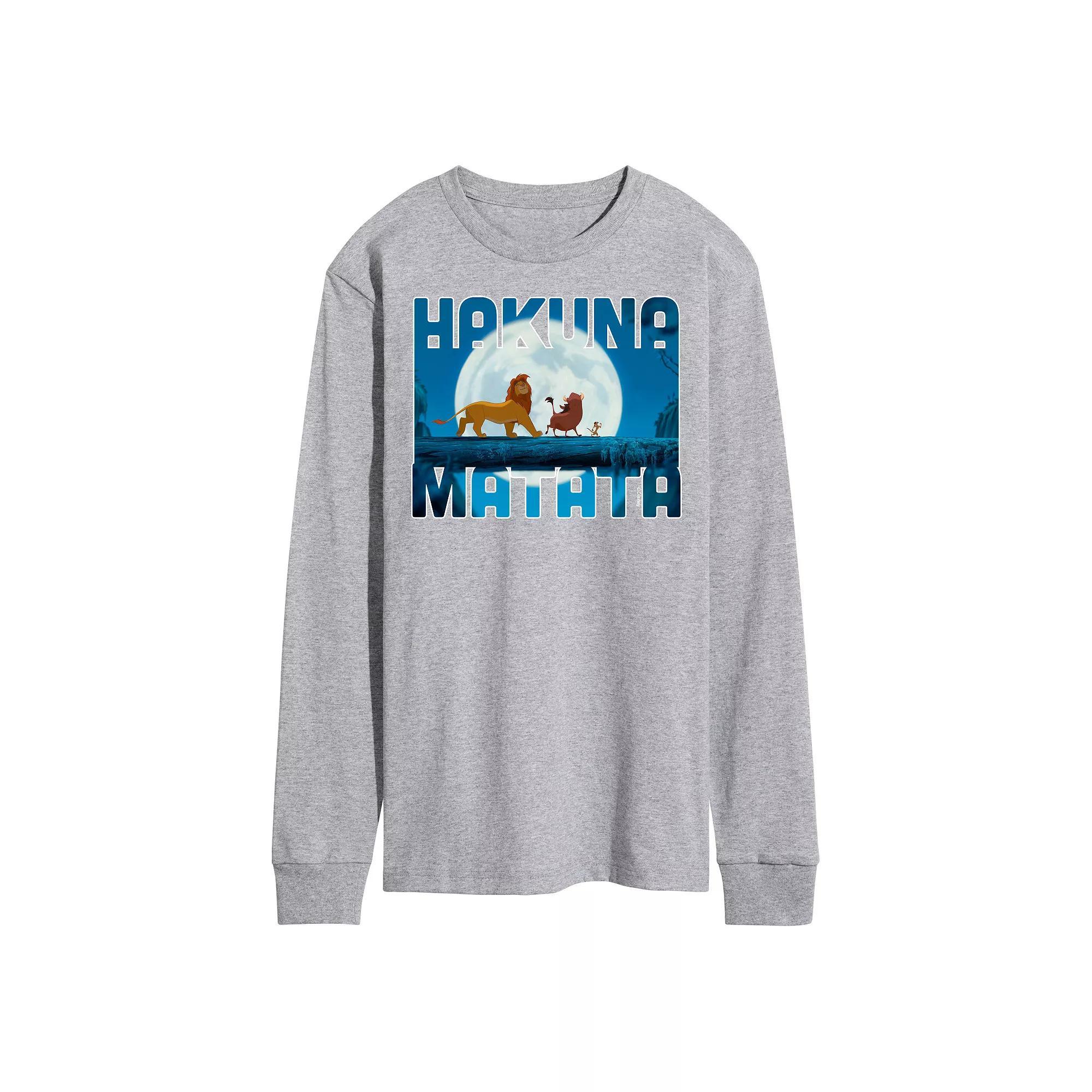 Disney's The Lion King Men's Hakuna Matata Long Sleeve Graphic Tee,  Product Image