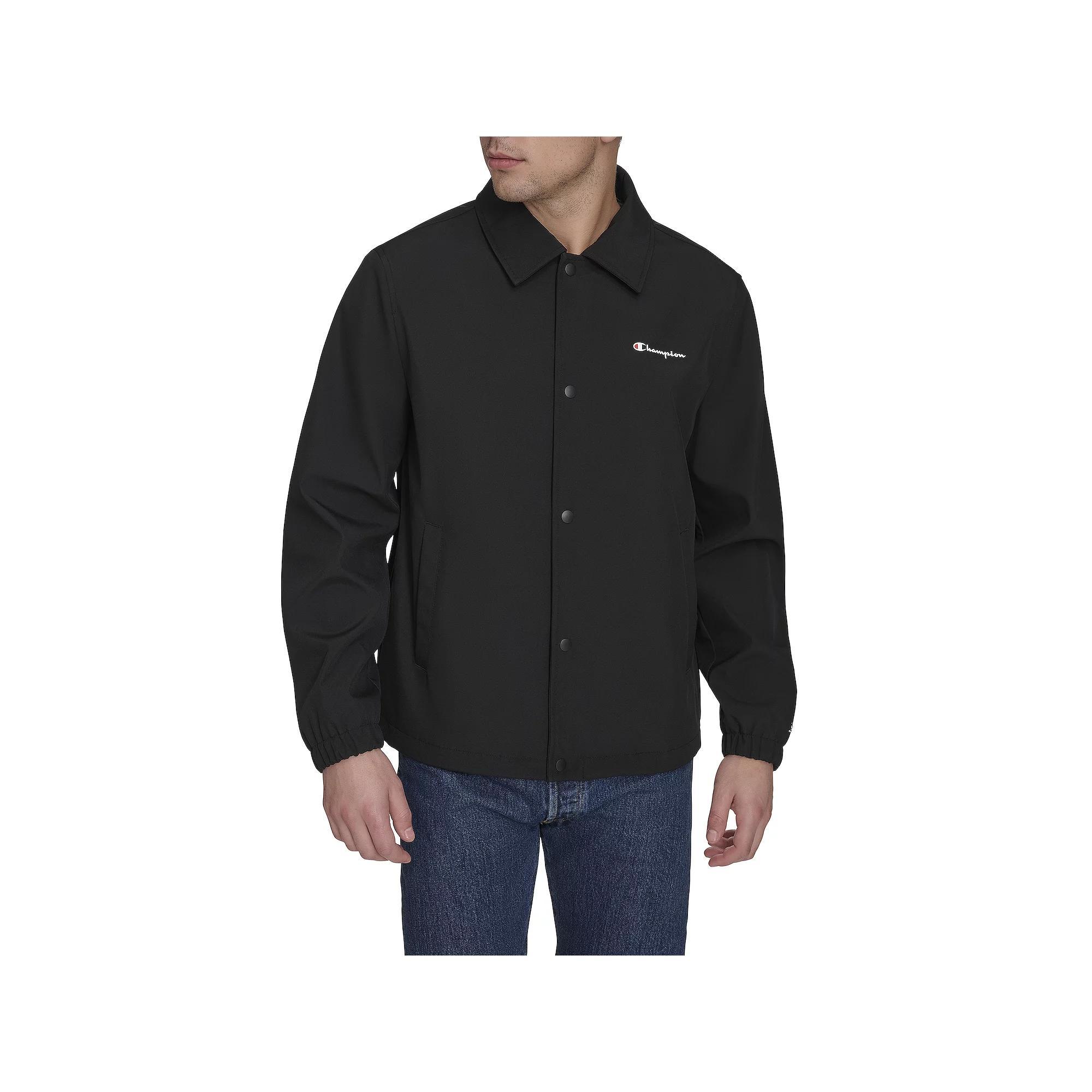 Men's Champion® Softshell Coach Jacket, Size: Medium, Black Product Image