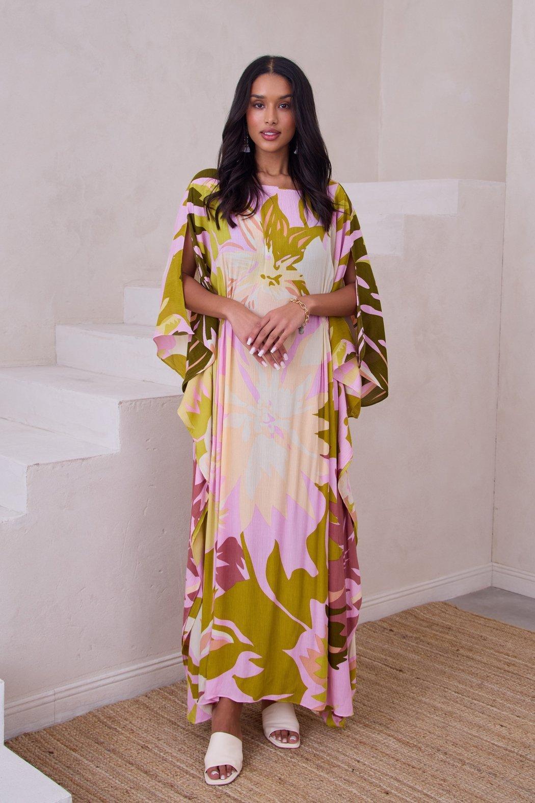 Multicolor Floral Kaftan Maxi Product Image