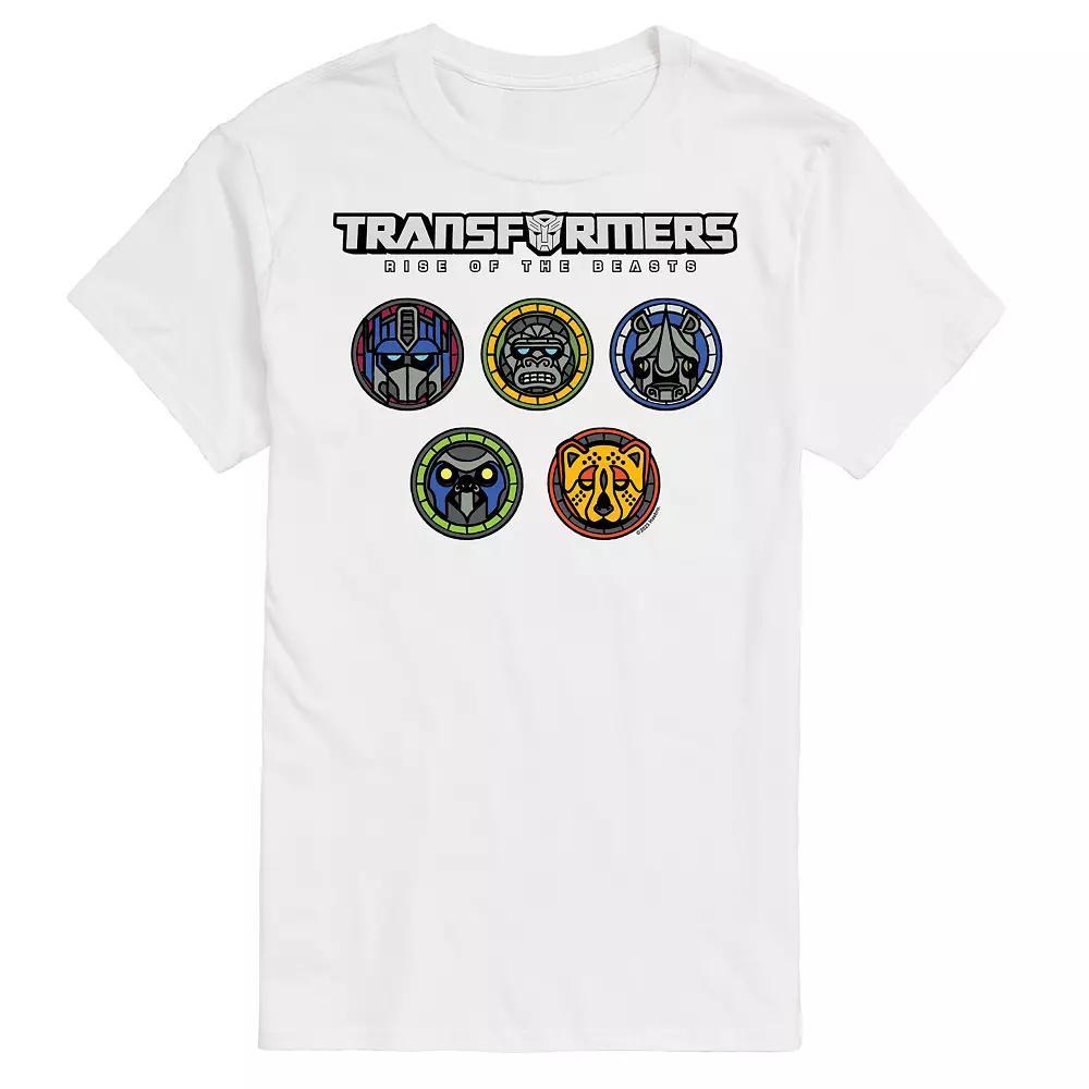 Big & Tall Transformers Logo With Badges Graphic Tee, Men's, Size: 4XB, White Product Image