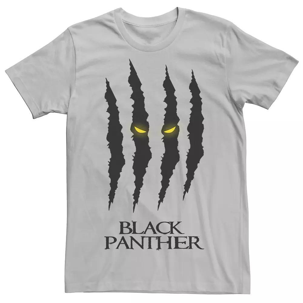 Men's Marvel Retro Black Panther Scratches Tee, Size: Large, Silver Product Image