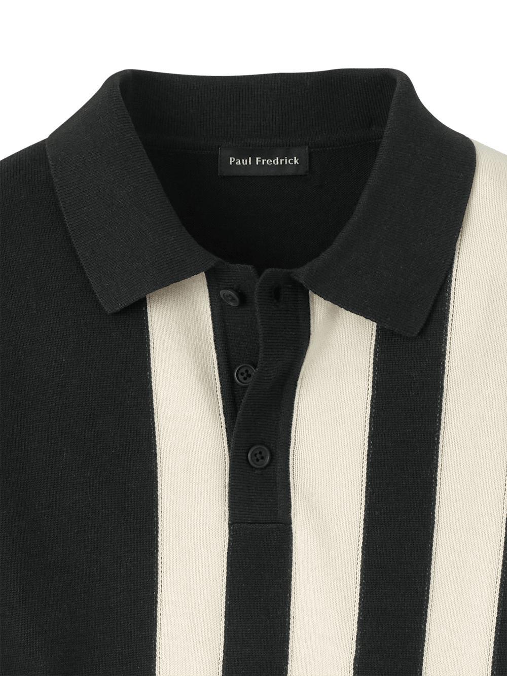 Cotton Three Button Polo - Black Product Image