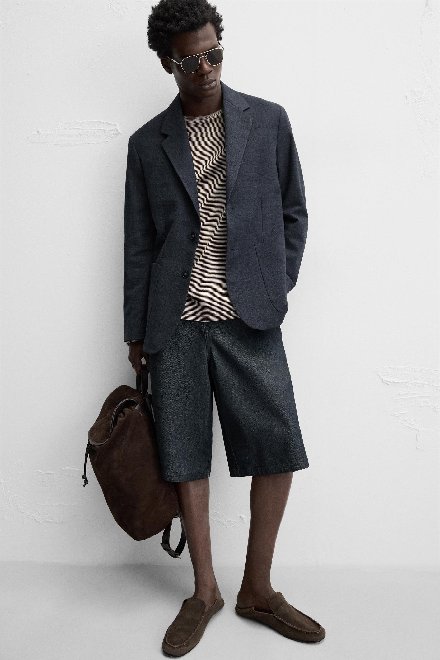 REGULAR FIT TEXTURED BLAZER Product Image