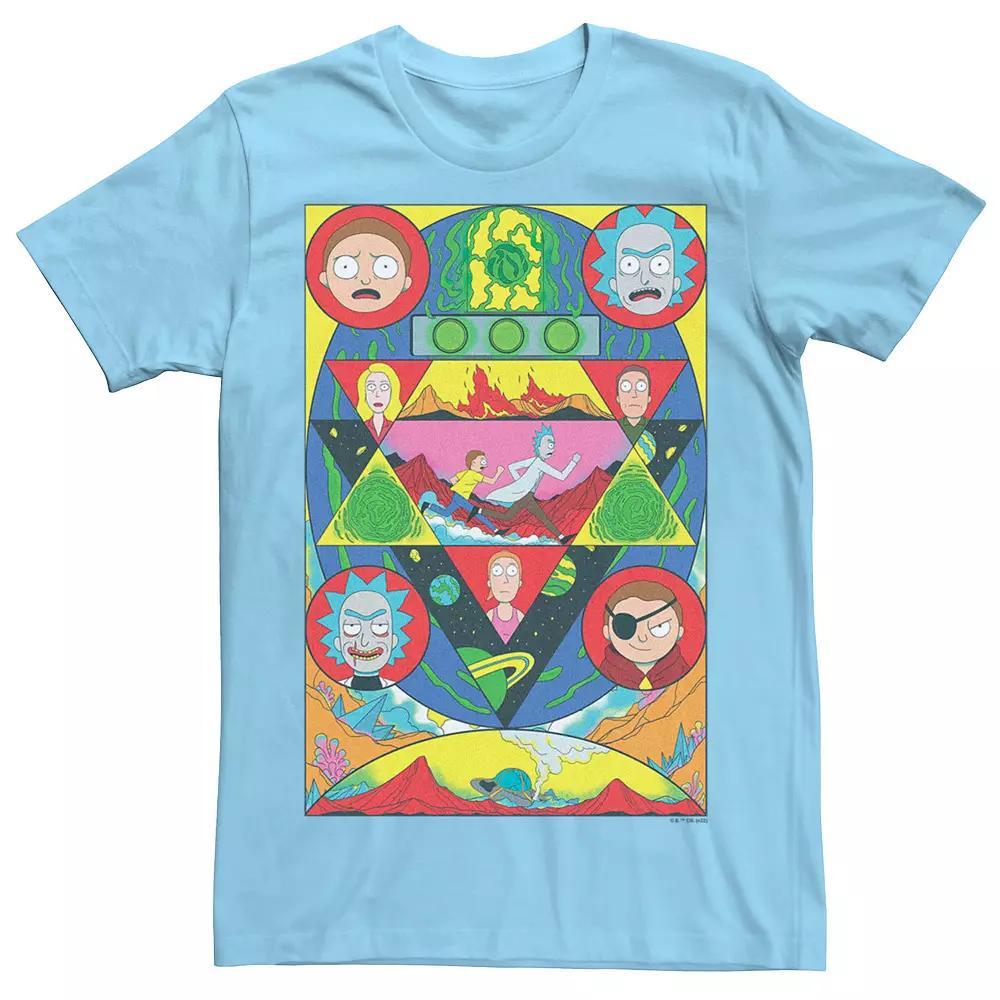 Men's Rick And Morty Geometric Galactic Tee, Size: Small, Light Blue Product Image