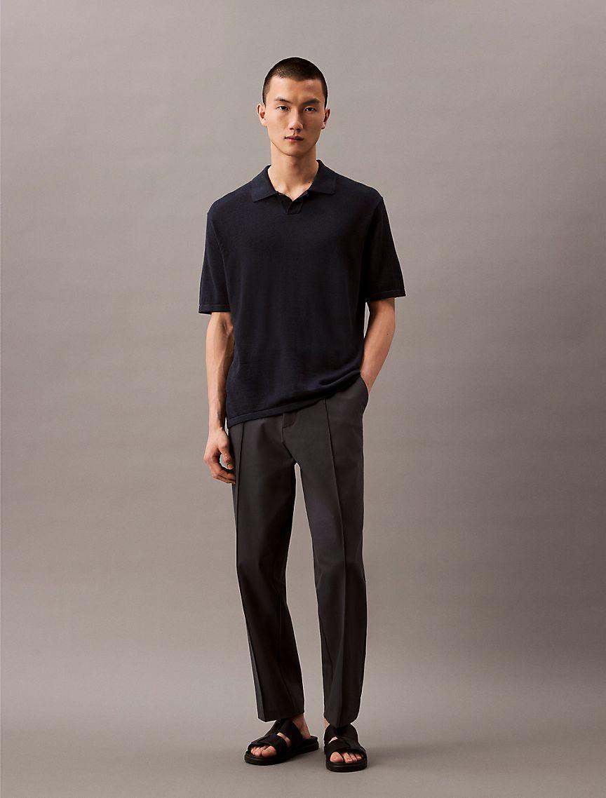 Linen Blend Sweater Polo Shirt Product Image