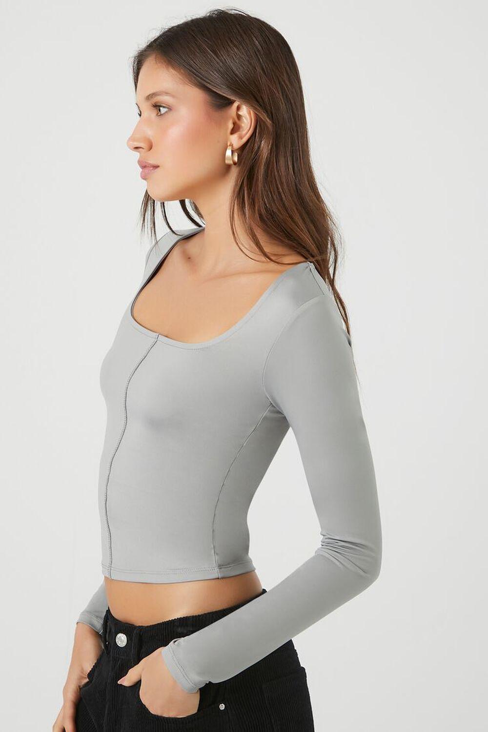 Fitted Long-Sleeve Crop Top | Forever 21 Product Image