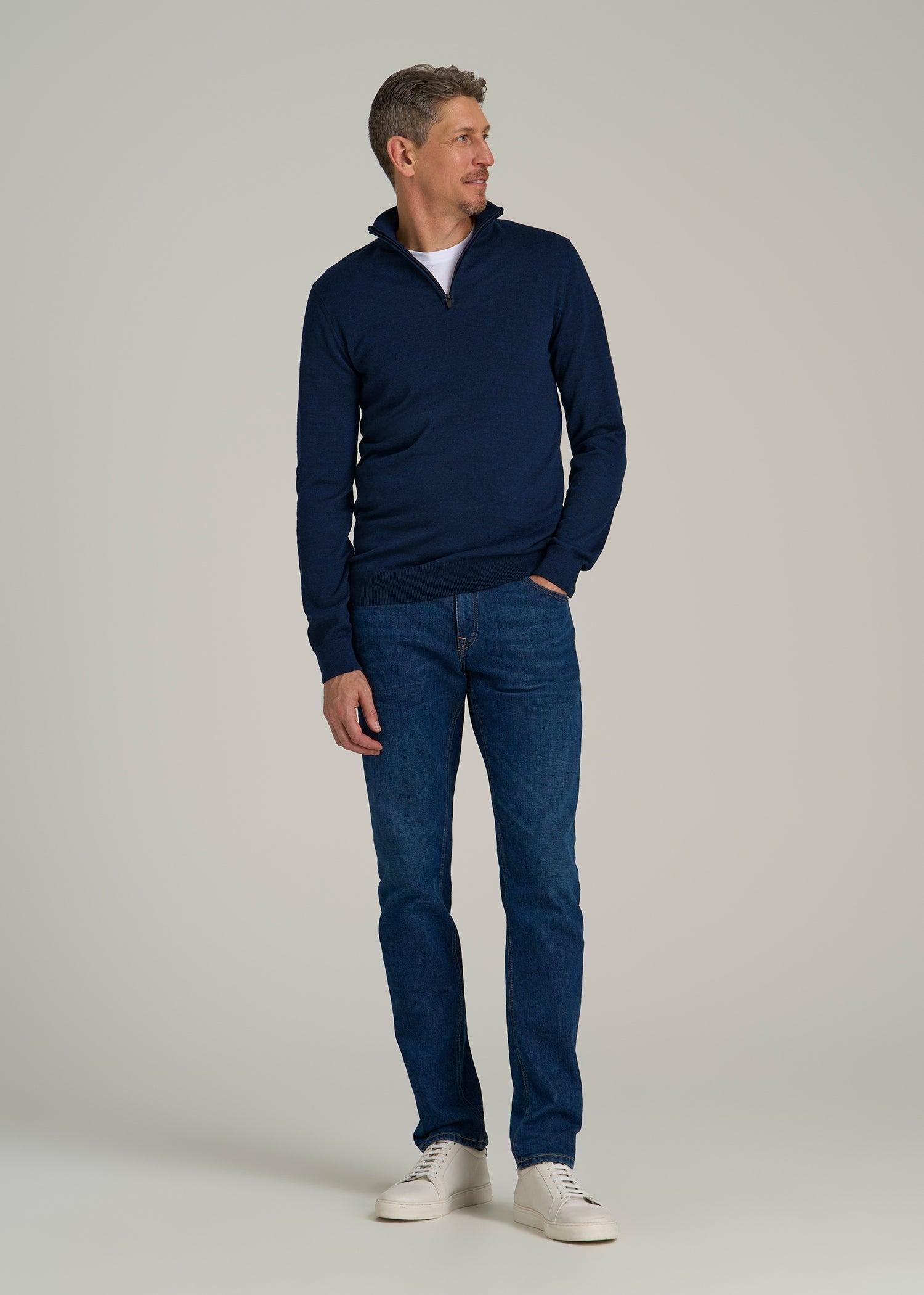 Everyday Quarter-Zip Sweater for Tall Men in Patriot Blue Male Product Image