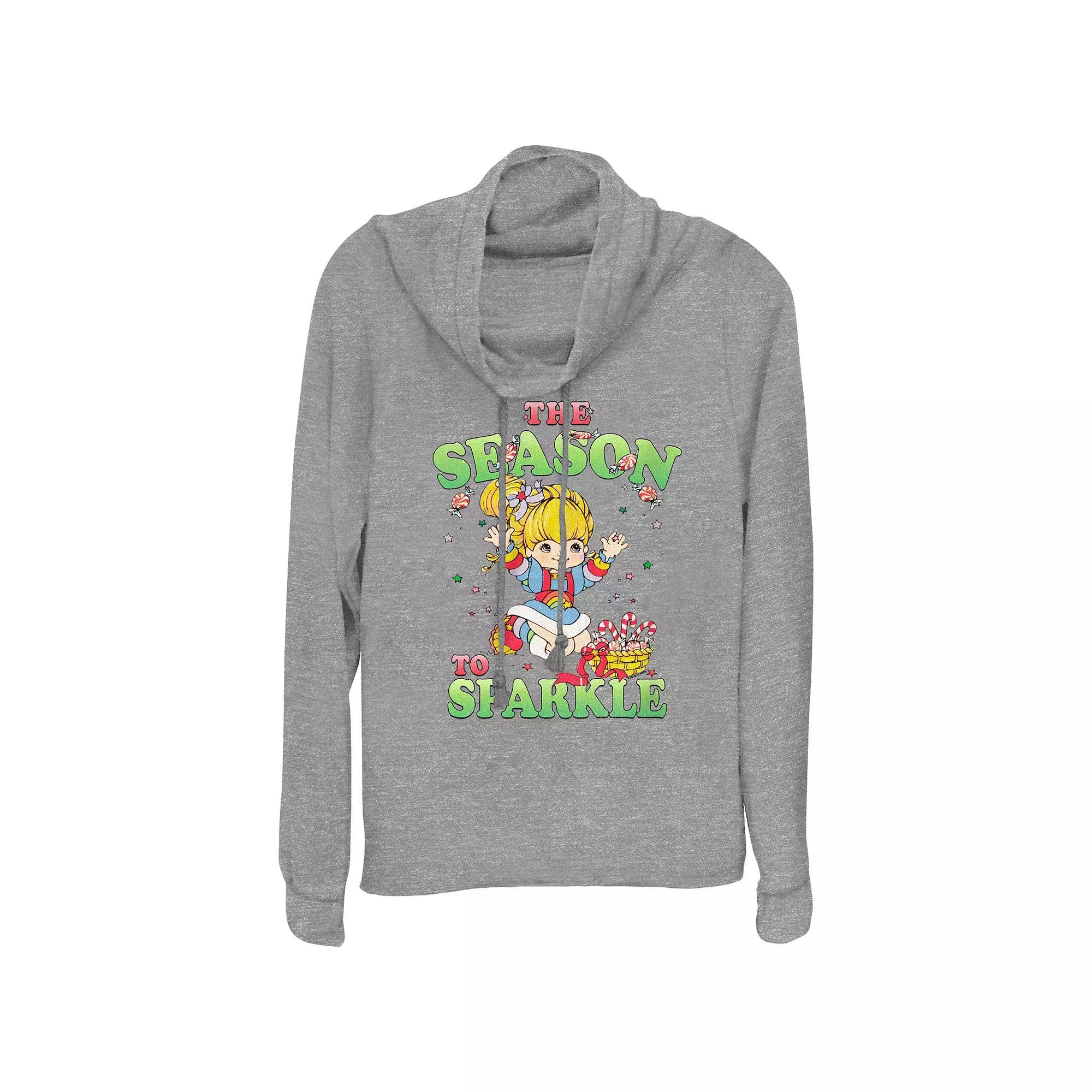 Women's Rainbow Brite The Season To Sparkle Cowlneck Graphic Lightweight Long Sleeve,  Product Image