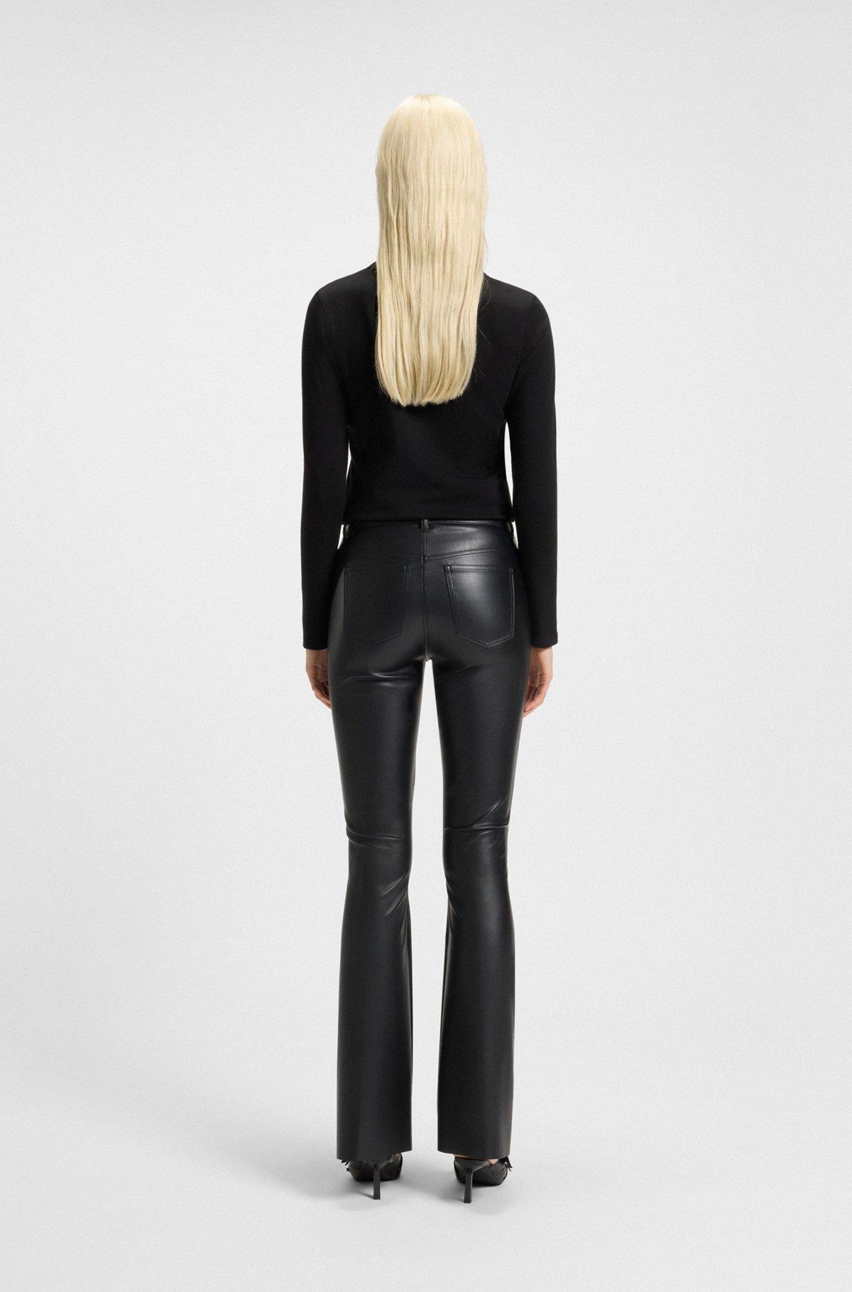 Faux-leather trousers with flared leg Product Image