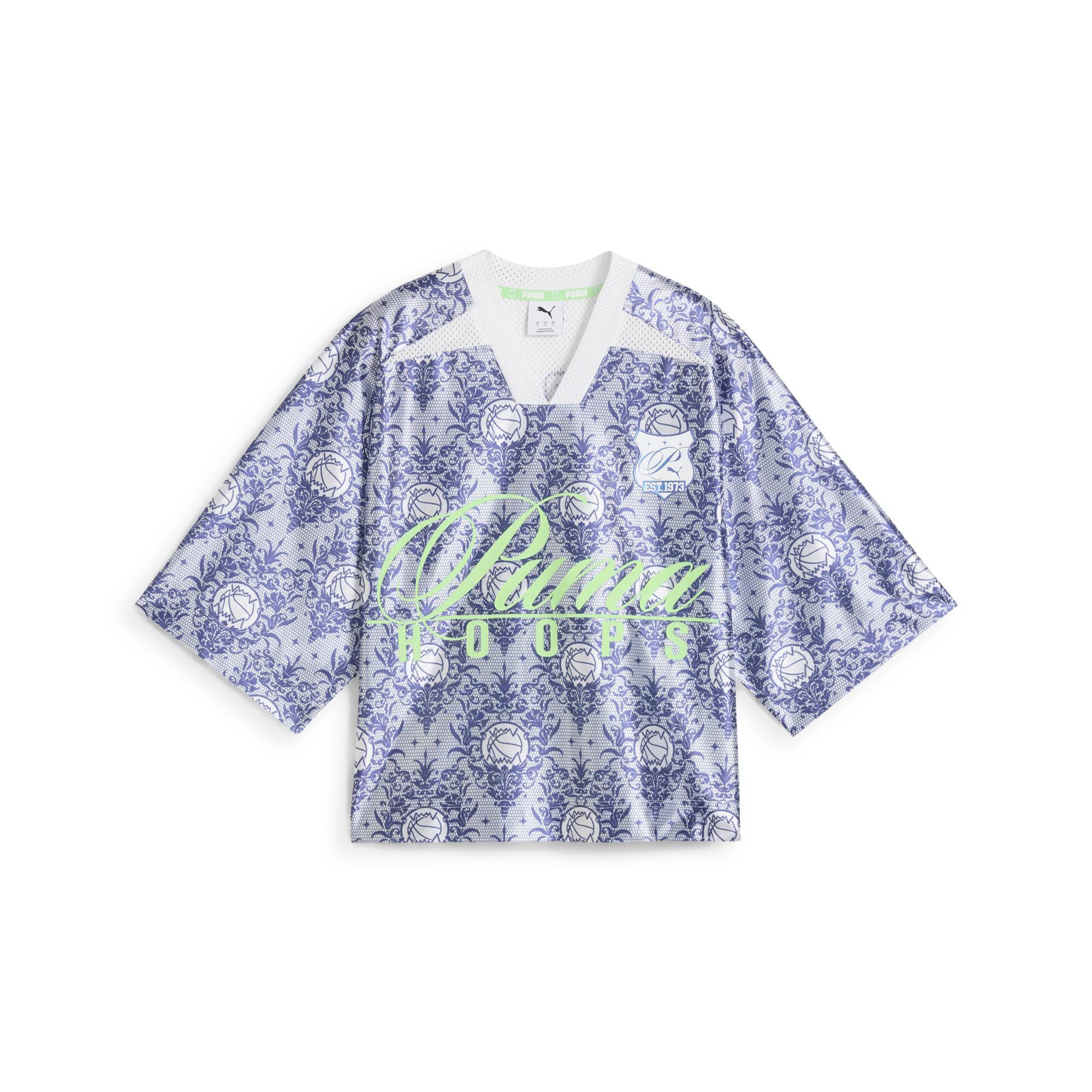 PUMA LACE EM UP Women's Crop Top in White/Aop Product Image