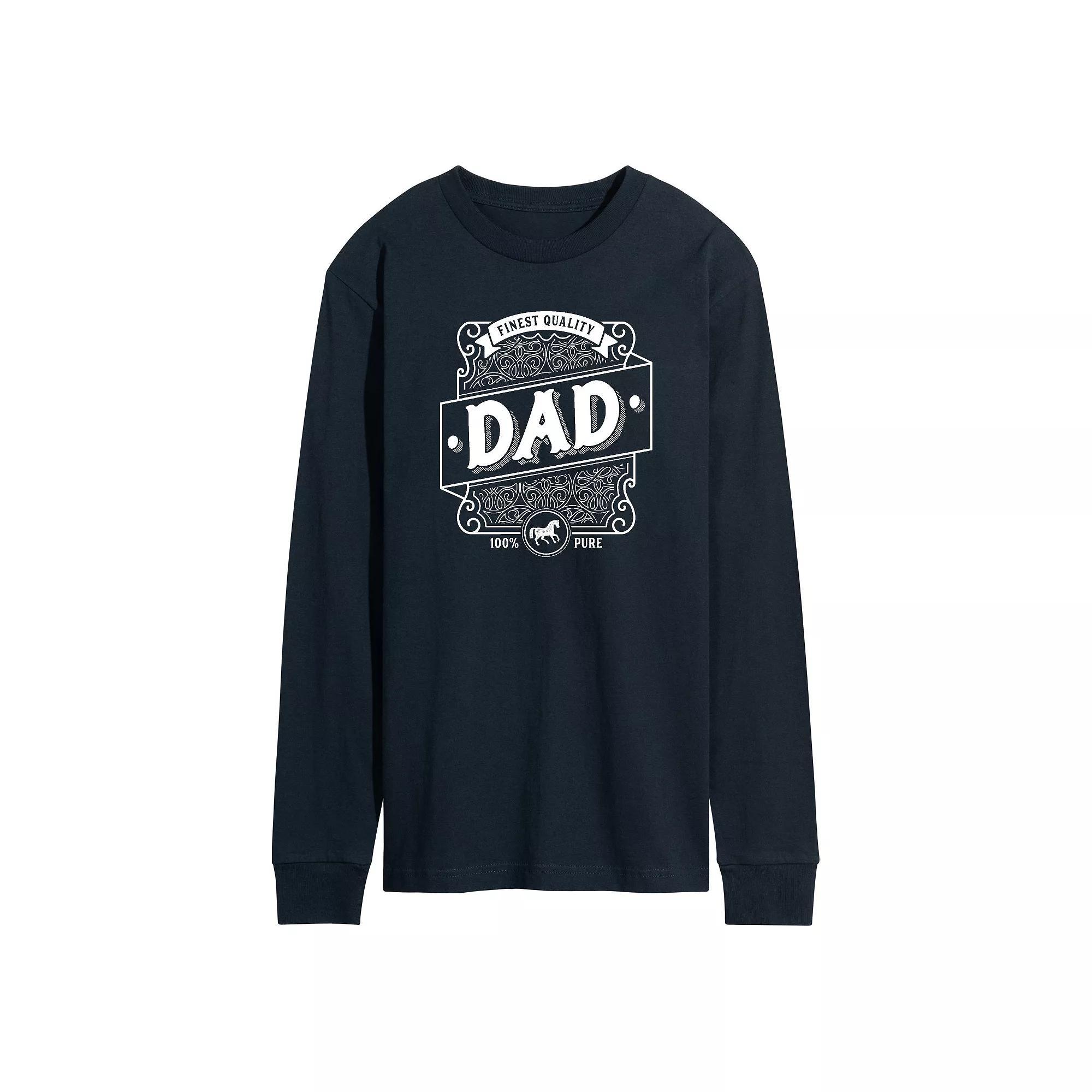 Men's Dad Liquor Label Long Sleeve Graphic Tee,  Product Image