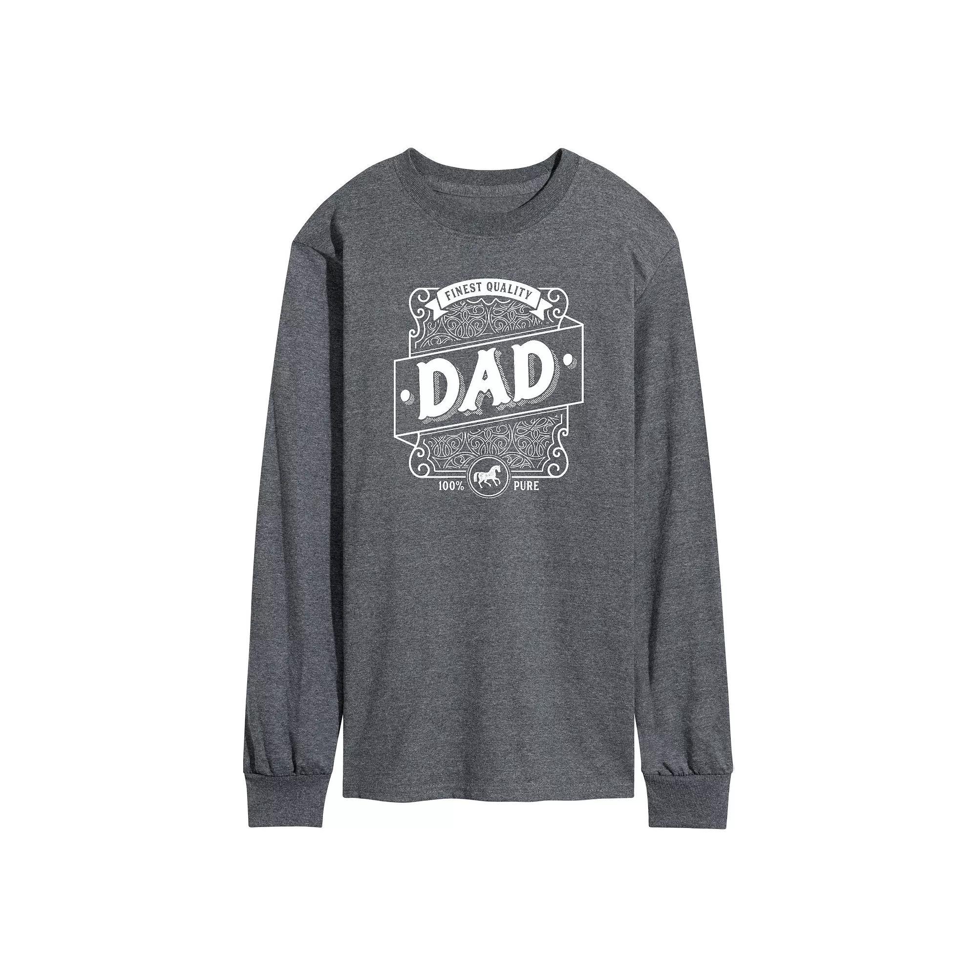 Men's Dad Liquor Label Long Sleeve Graphic Tee,  Product Image