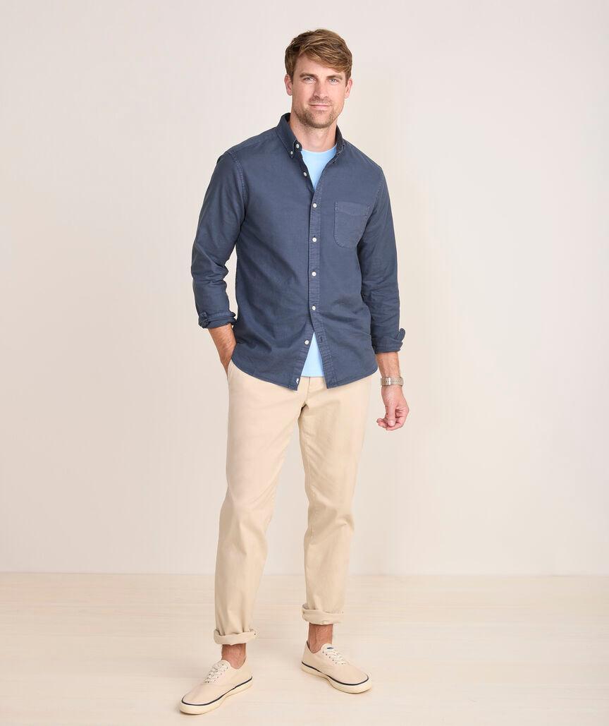 Garment-Dyed Oxford Solid Shirt Product Image