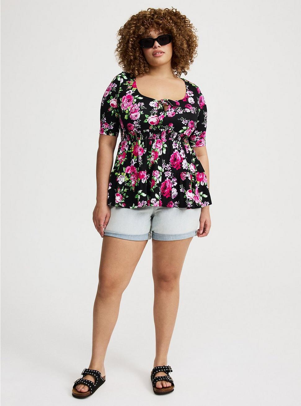 Tie Front Babydoll Top Product Image