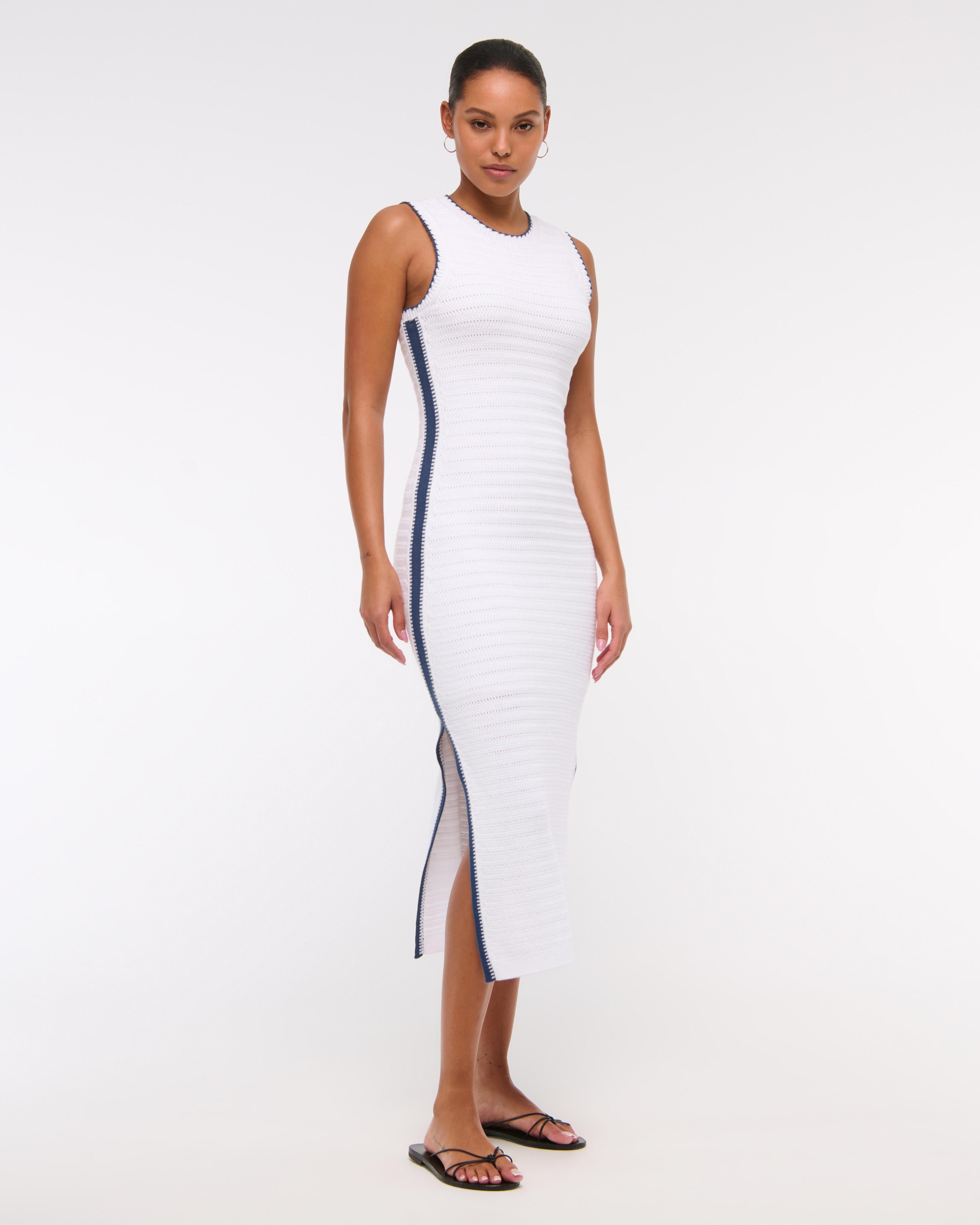 Crochet-Style Midi Dress Product Image