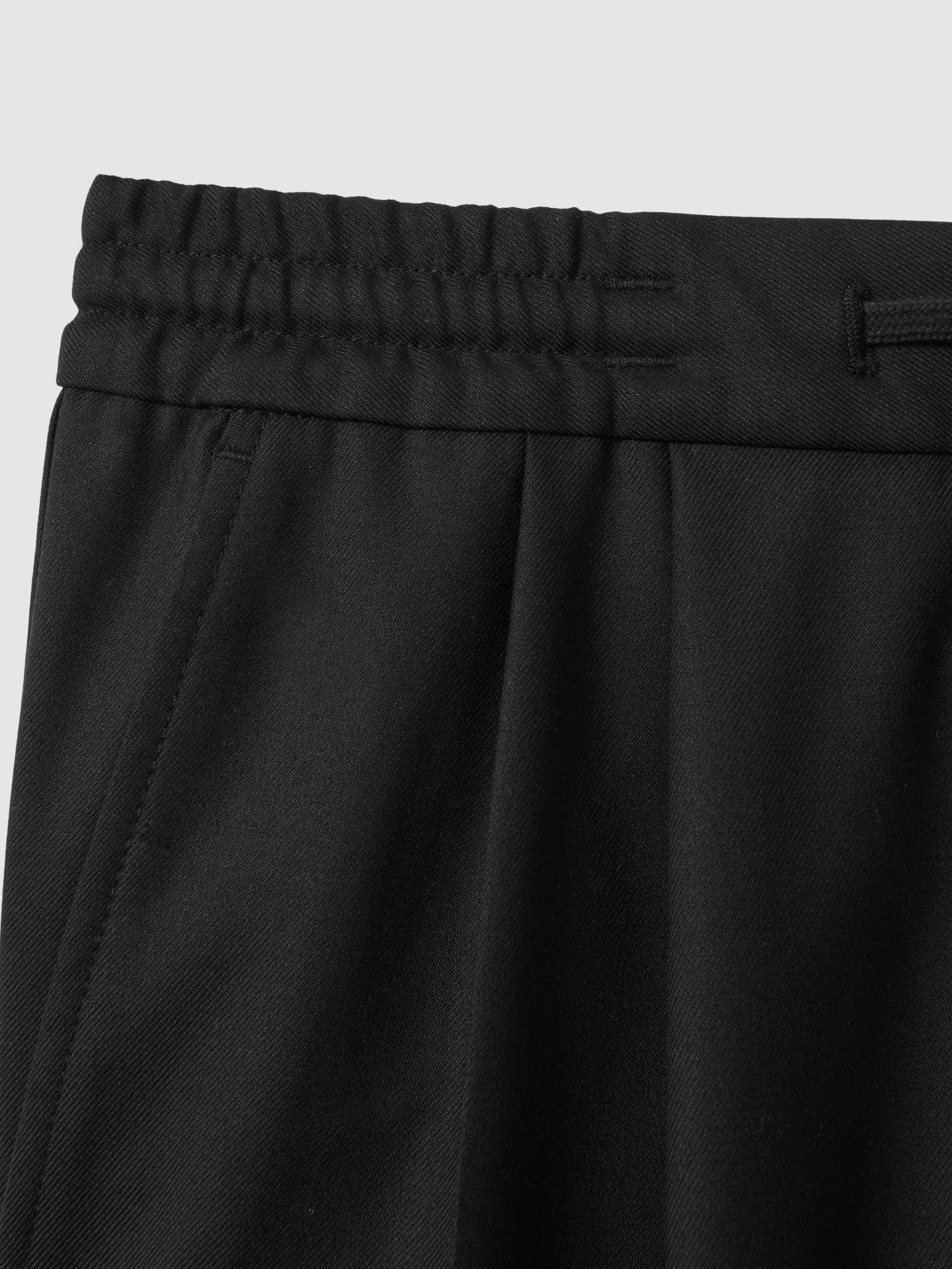 Relaxed Twill Drawstring Trousers in Black Product Image