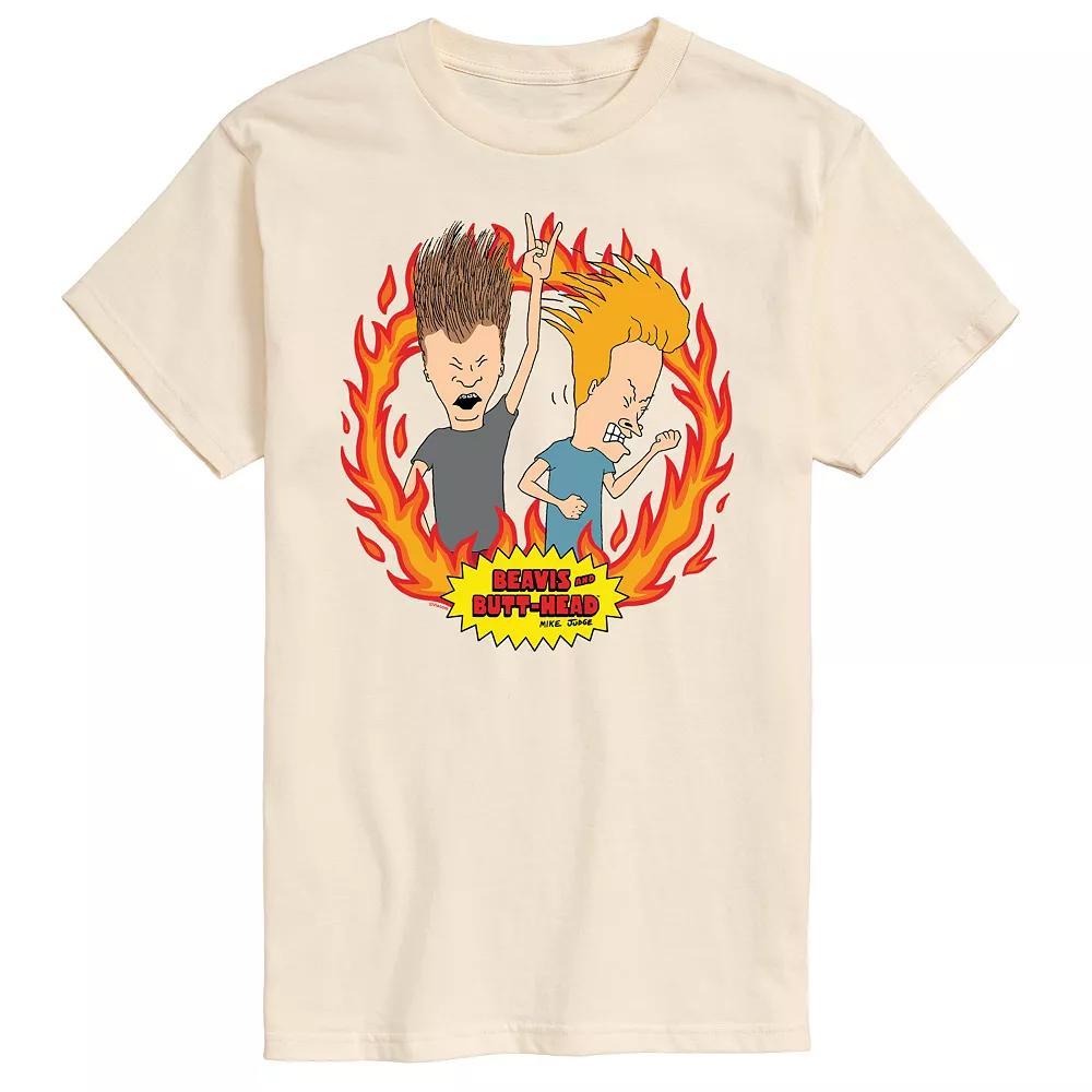 Men's Beavis And Butthead Rock Flames Tee,  Product Image
