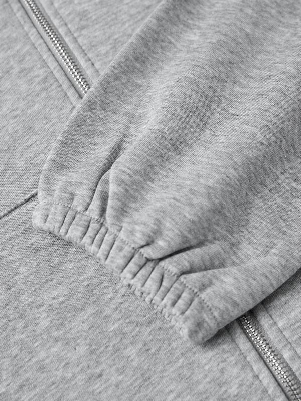 Oversized Zip Up Gray Hoodie Product Image