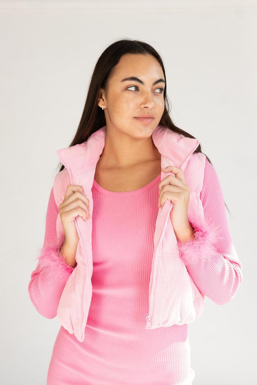 Corduroy Puffer Vest Product Image