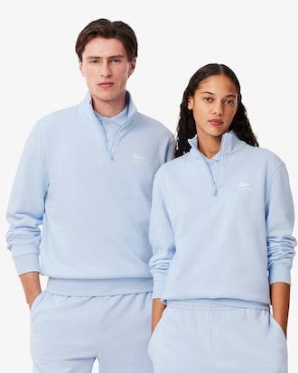 High Neck Zip-Up Print Sweatshirt Product Image