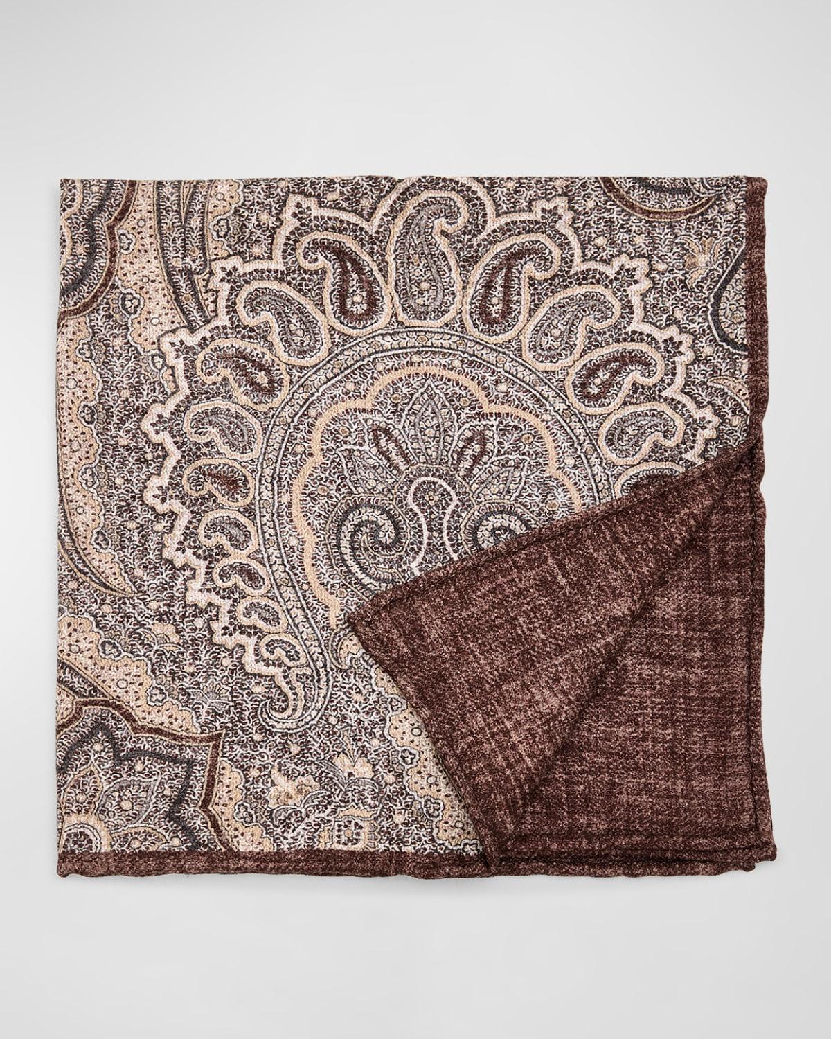 Men's Silk Paisley-Print Pocket Square Product Image