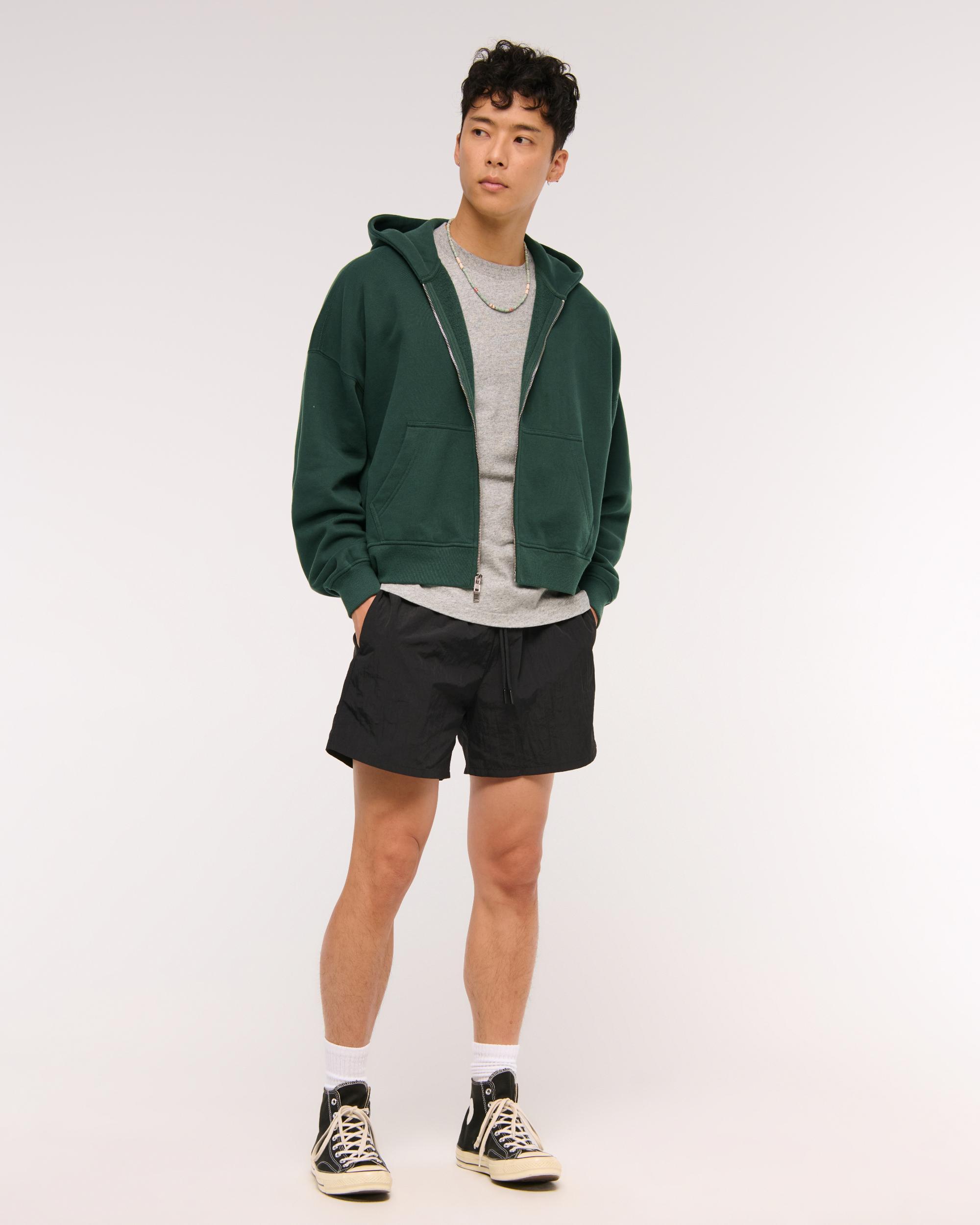Cropped Essential Full-Zip Hoodie Product Image