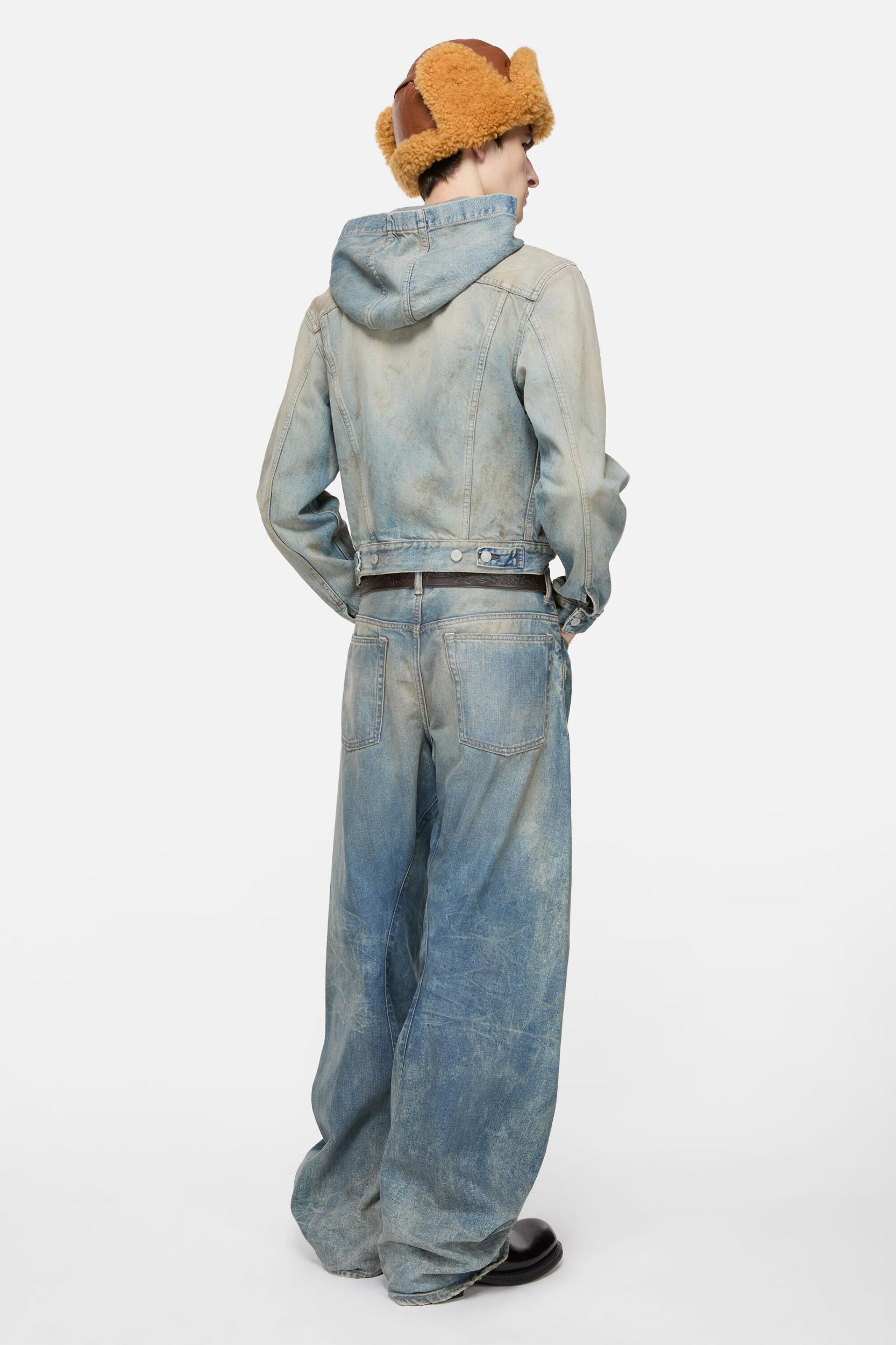 Denim jacket with hood Product Image