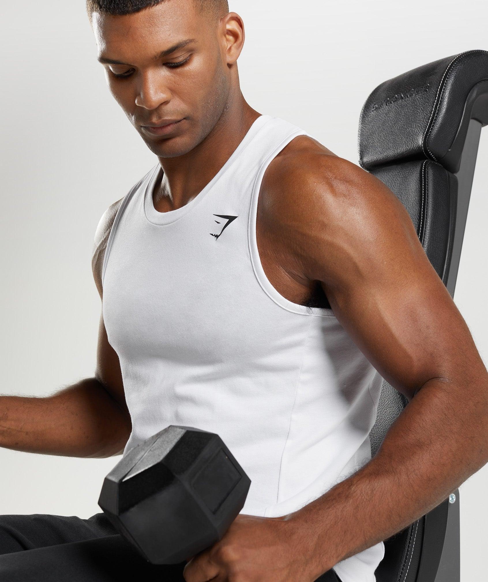Gymshark React Tank - White Male Product Image