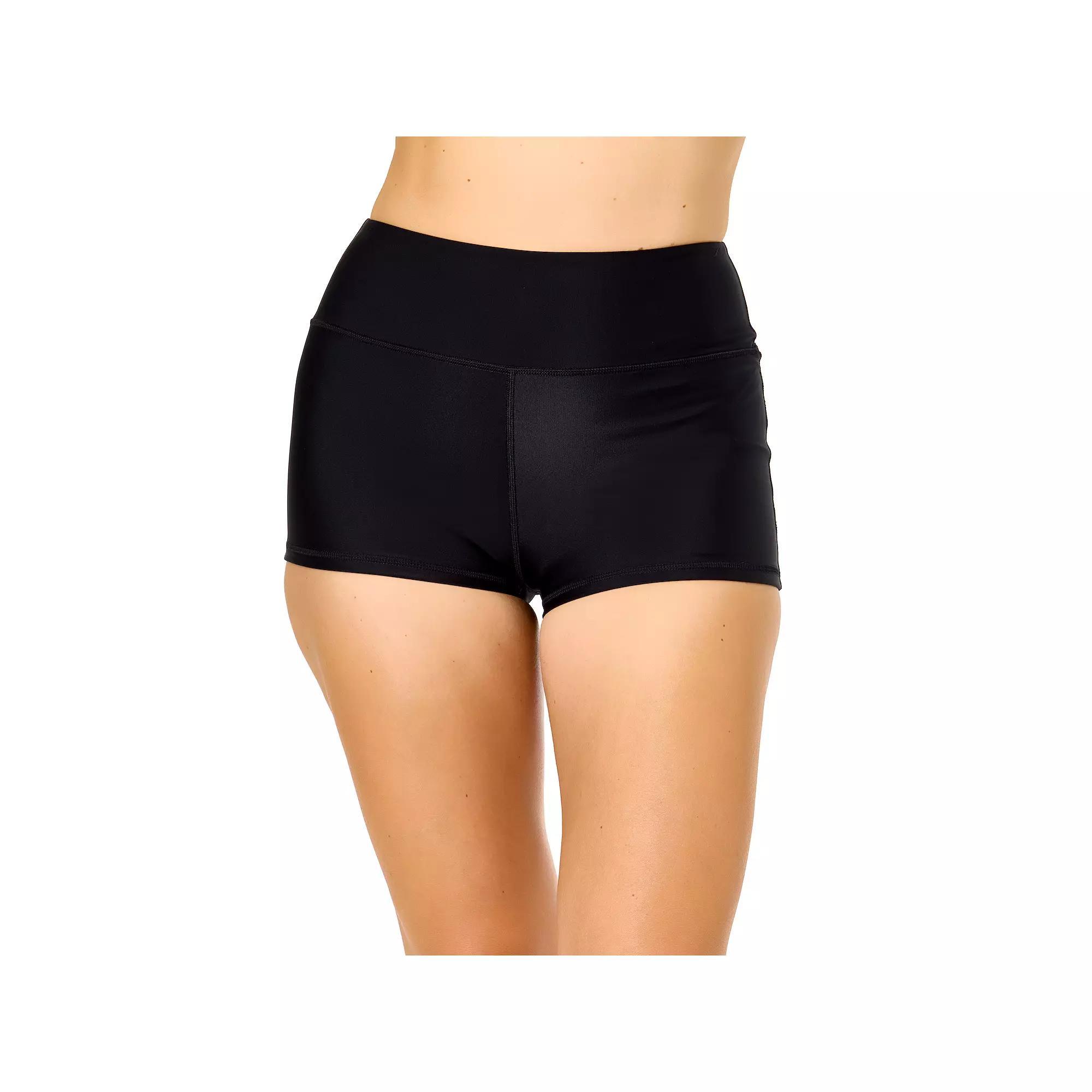 Women's Lands' End High Waist Swim Shorts, Size: Medium, Black Product Image