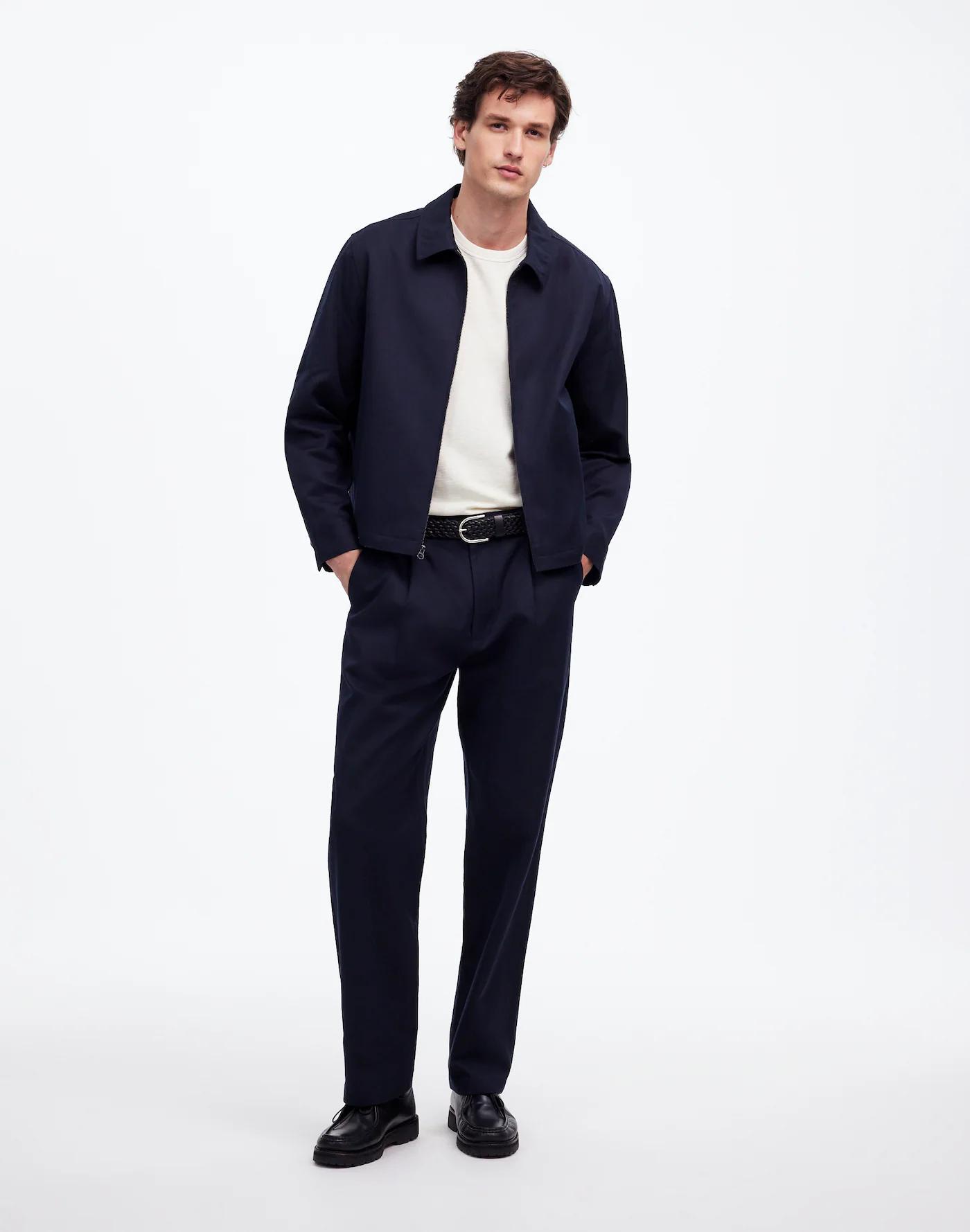 Zip-Front Jacket in Italian Cotton-Linen Blend Product Image