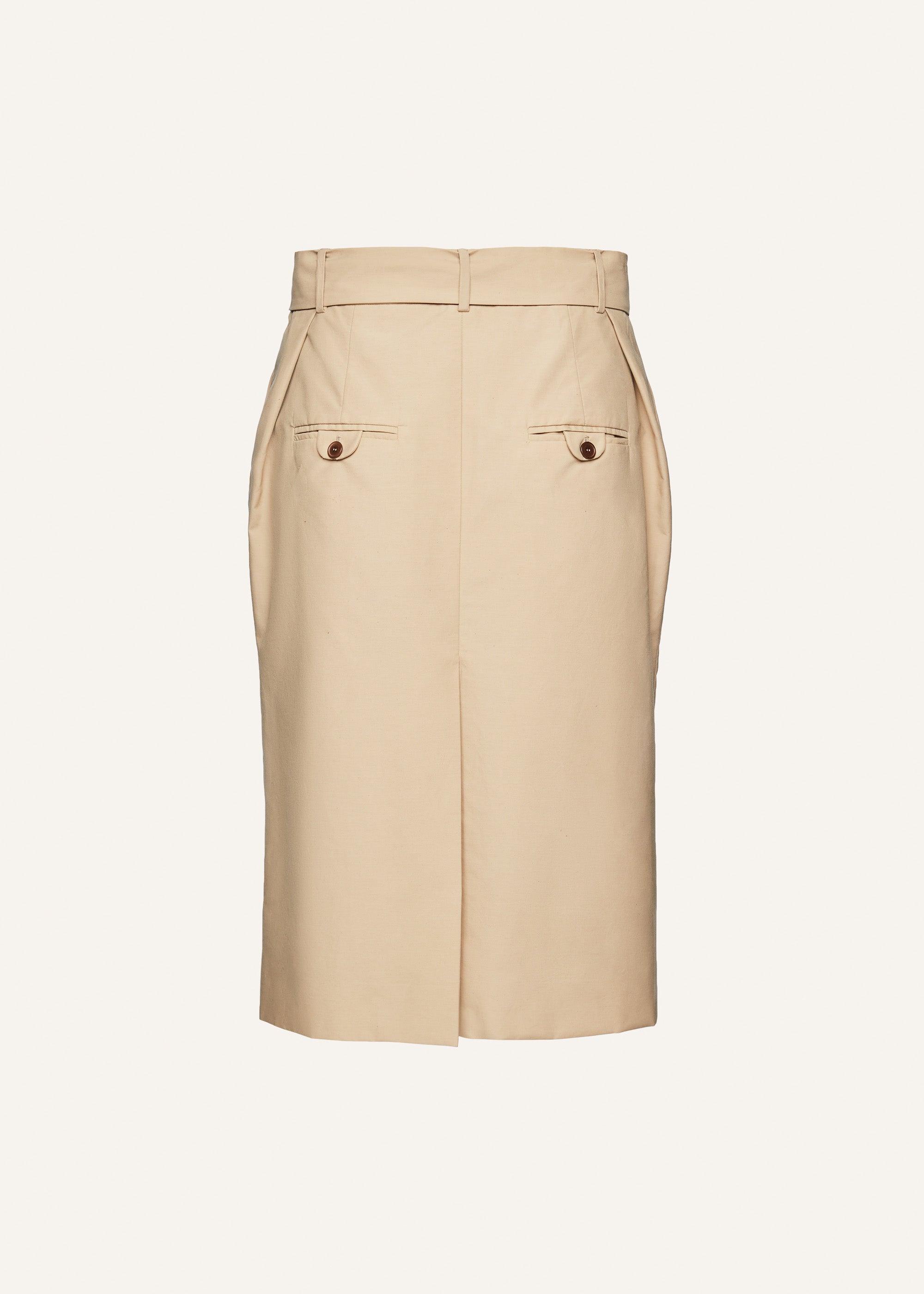 Belted midi skirt in beige Product Image