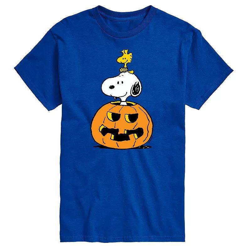 Big & Tall Peanuts Snoopy Pumpkin Tee, Men's, Size: Large Tall, Blue Product Image