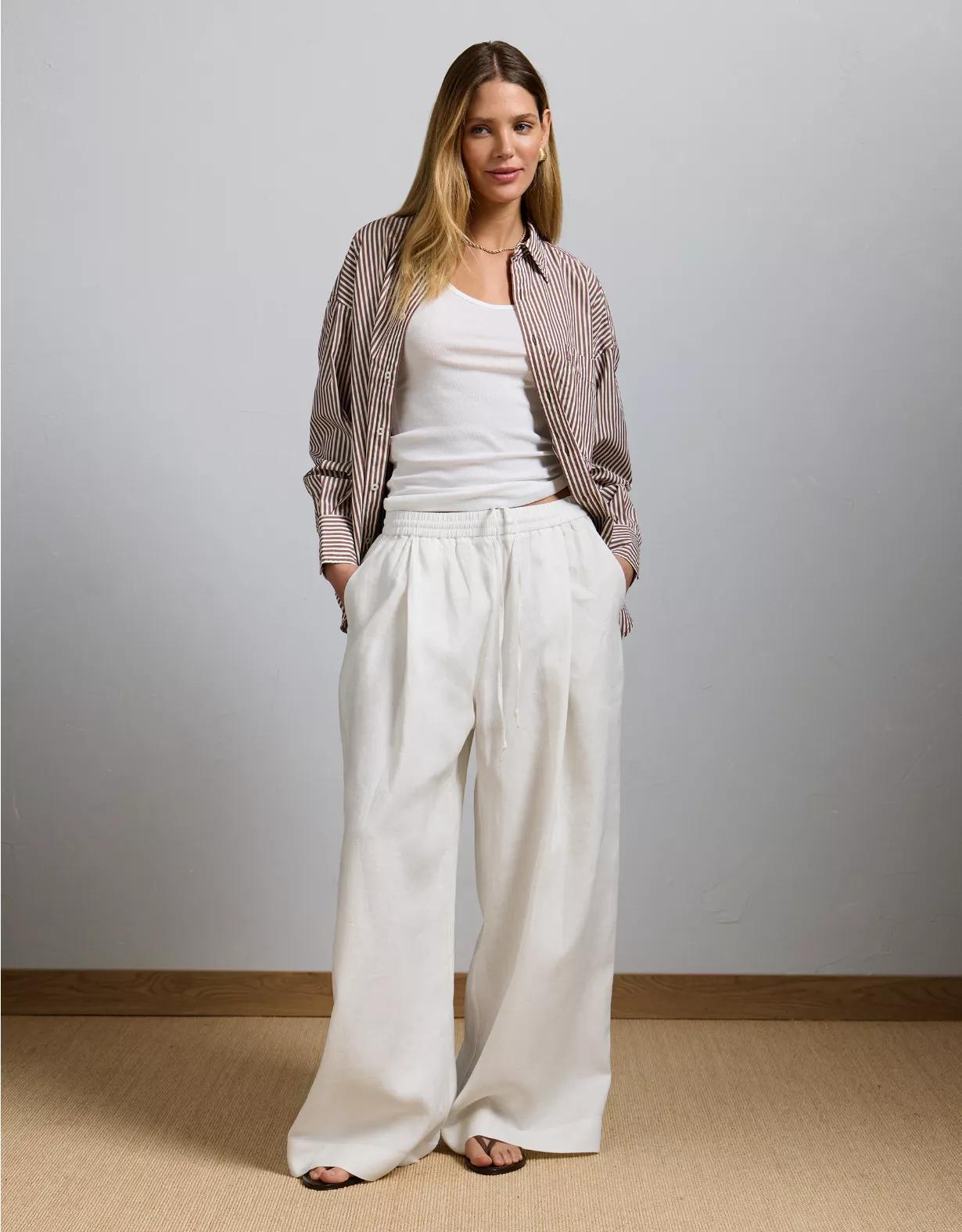 AE77 Premium Pull-On Linen Pant Product Image