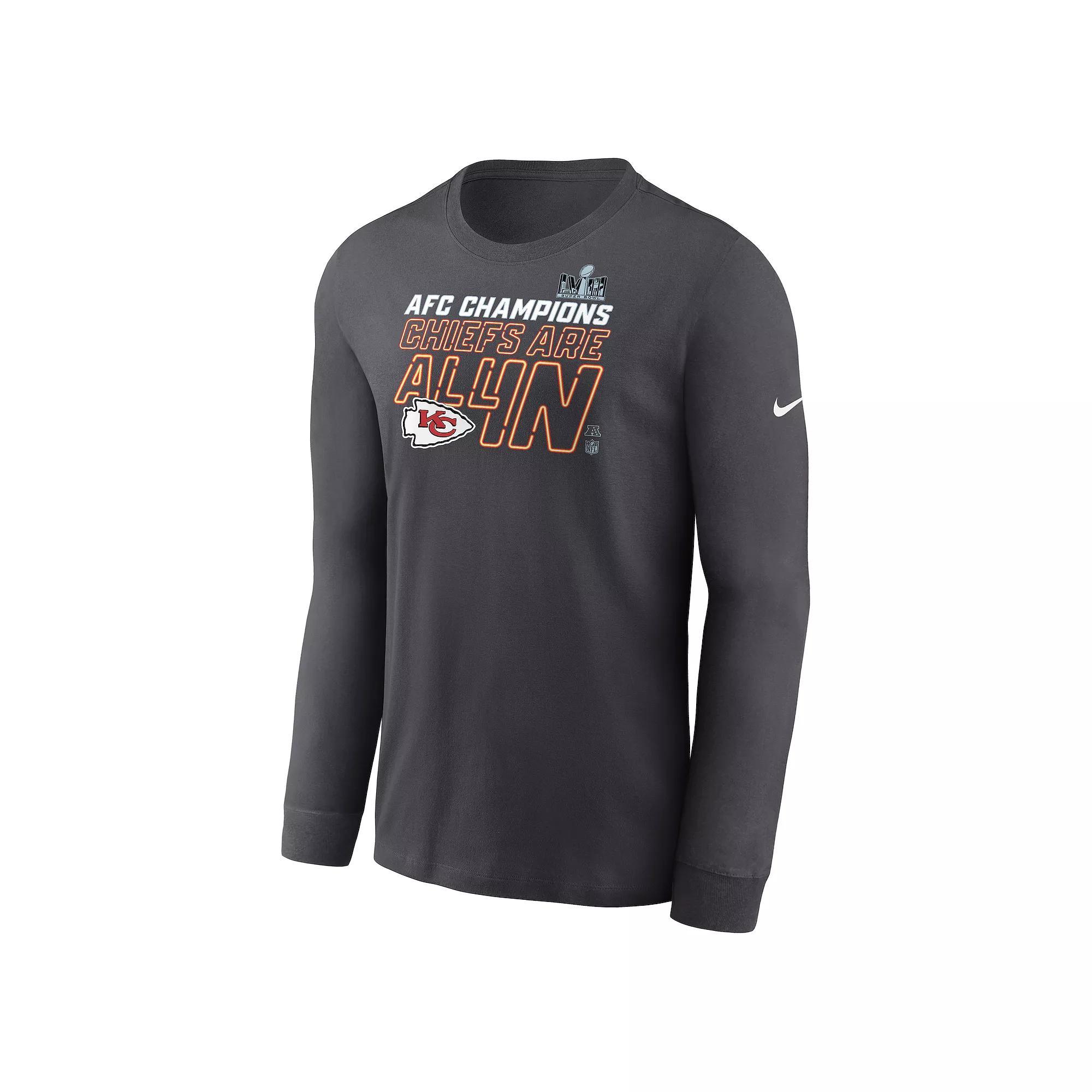 Men's Nike Kansas City Chiefs 2023 NFL Conference Champions - Trophy Collection Long Sleeve Tee,  Product Image