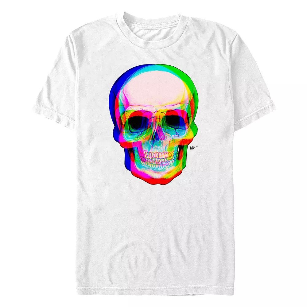 Big & Tall Multicolor Skull Graphic Tee, Men's, Size: 3XL, White Product Image