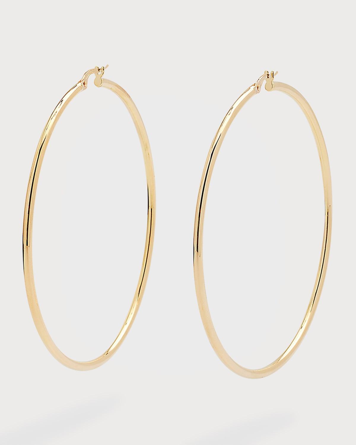 Polished 18K Hoop Earrings, 63mm Product Image